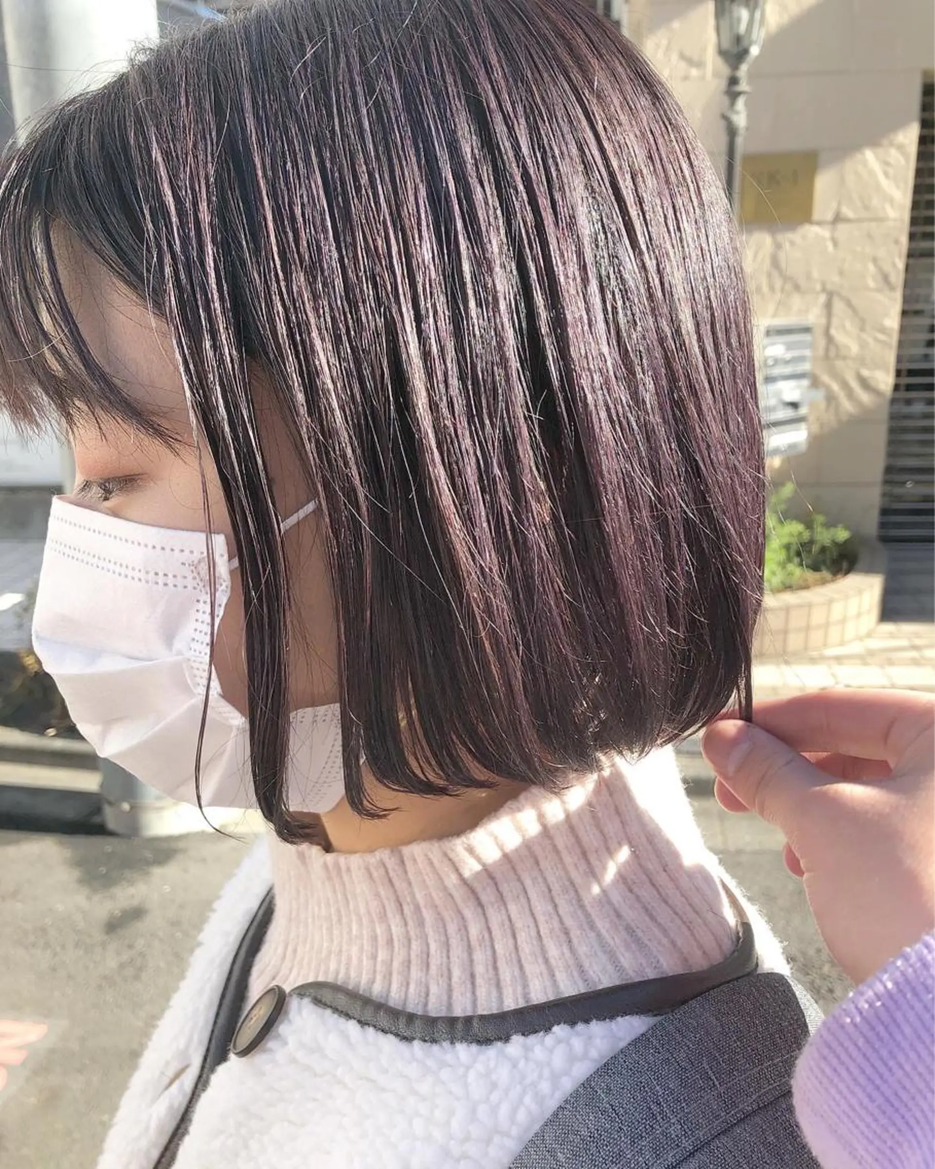 ミディアム カラー ヘアアレンジ パープルカラー ボブ メンズ特化✂️栗原 侑也のヘアスタイル