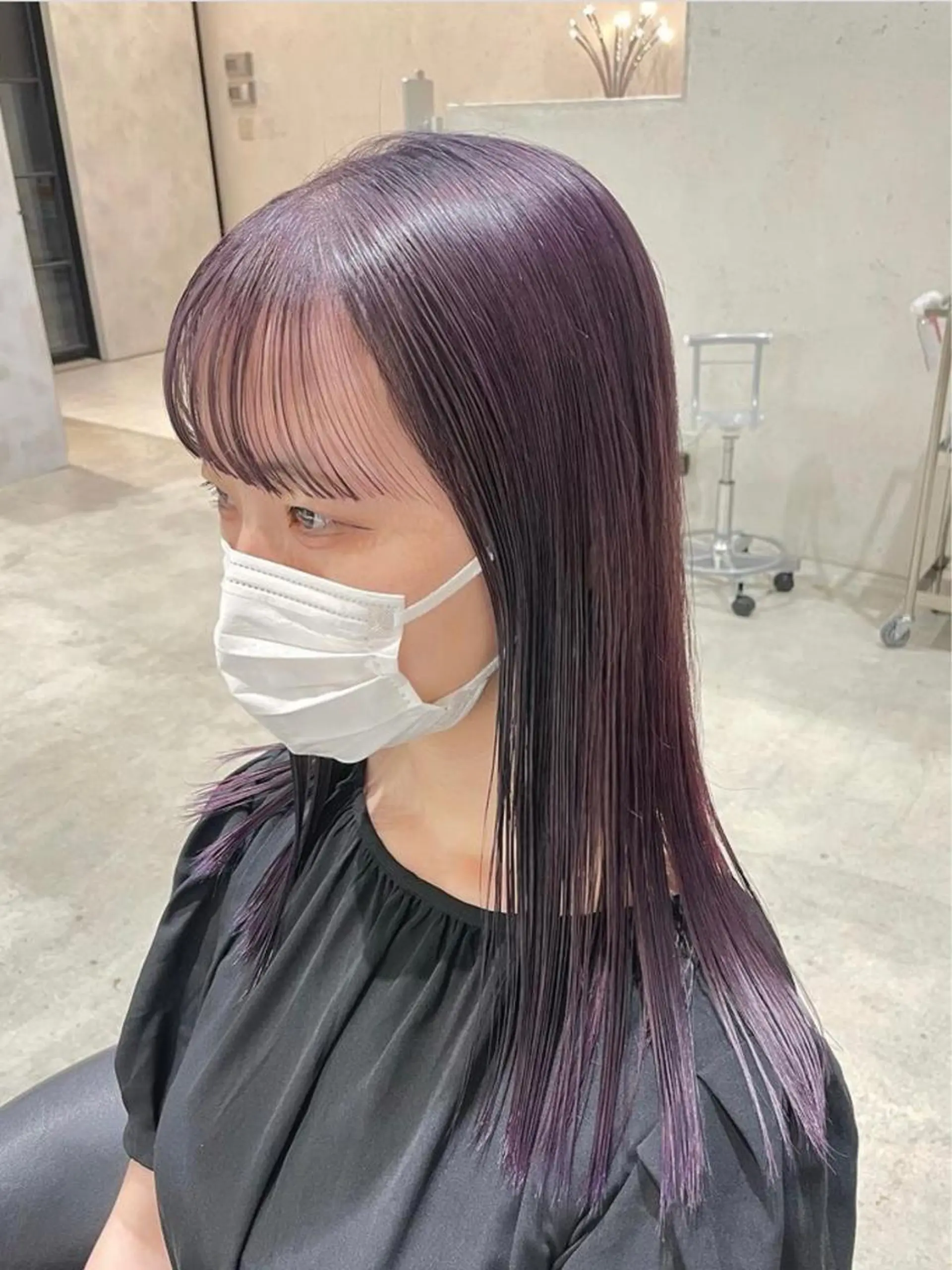 ロング カラー ブリーチ トリートメント ヘアカラー トリートメント DEAN 名駅店 大人レイヤーカットのヘアスタイル