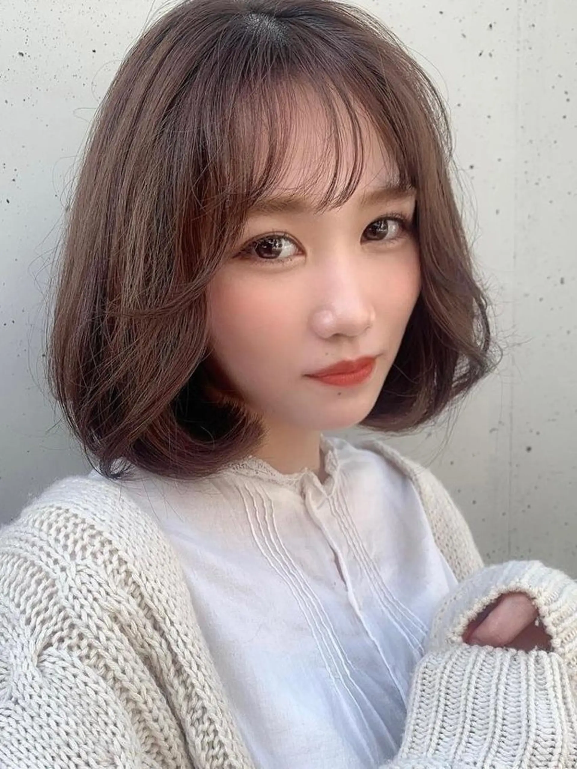 ミディアム カラー 透明感/オリーブ/ グレージュ/YUKAのヘアスタイル