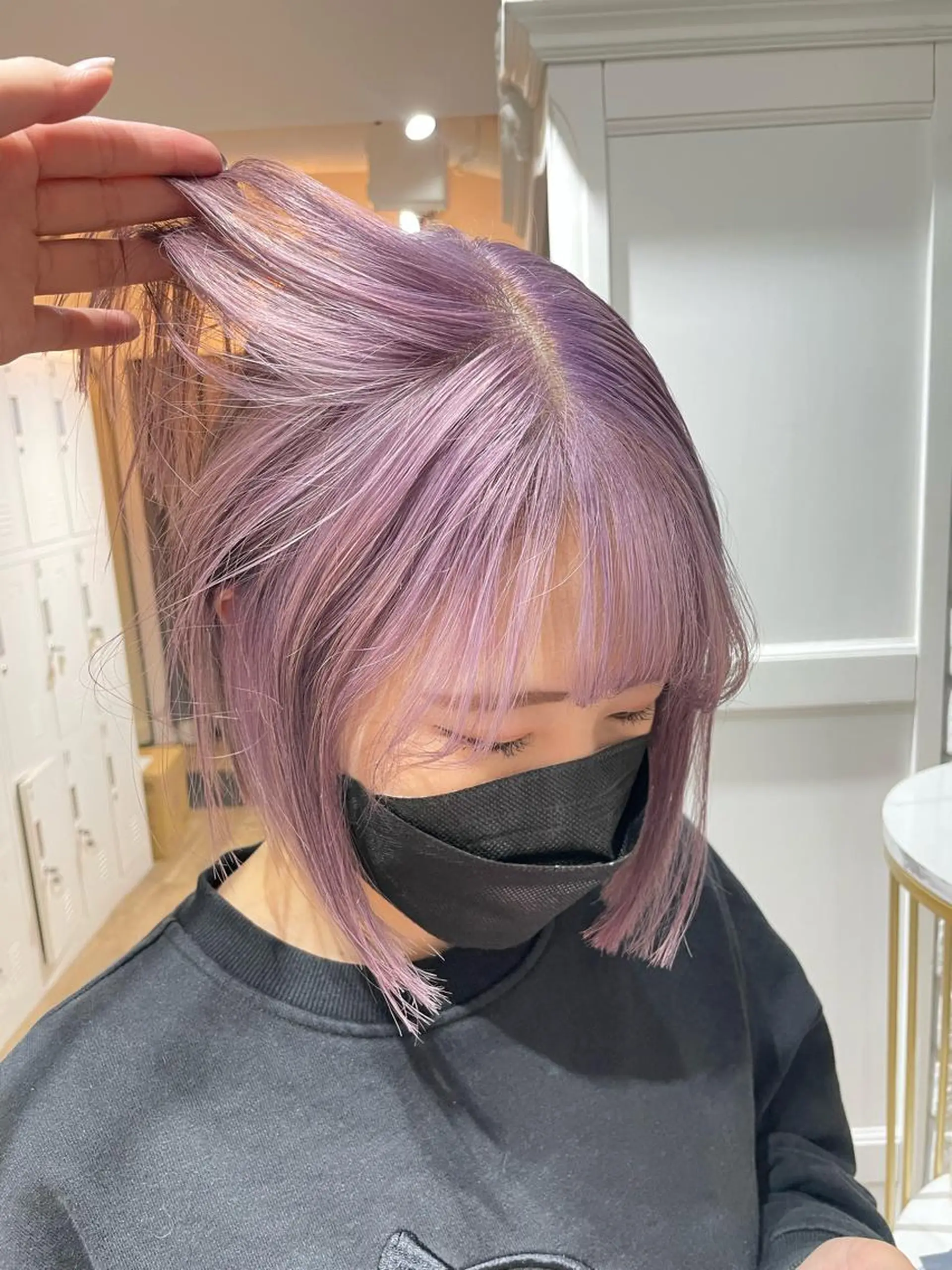 ミディアム カラー ヘアアレンジ ブリーチ ラベンダーカラー ヘアカラー トリートメント 酸性縮毛矯正 梅田茶屋町 Juriのヘアスタイル