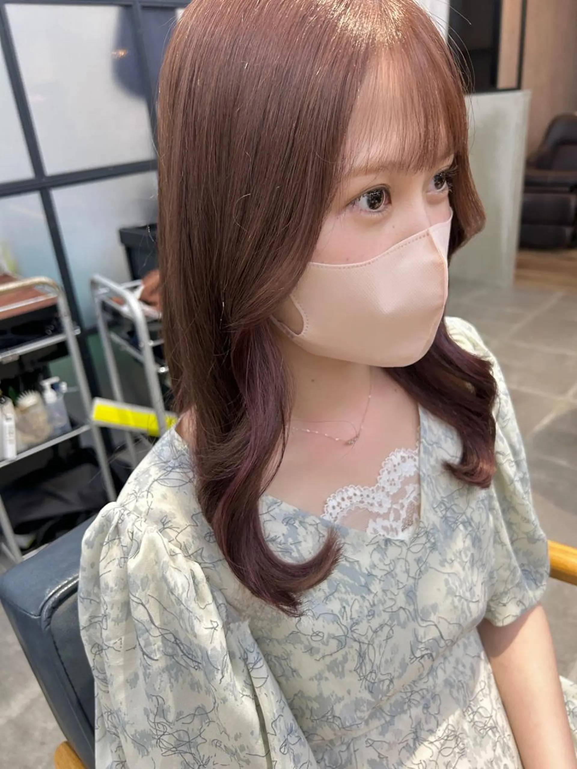 ロング カラー カット ヘアカラー トリートメント newi梅田🫧韓国 ヘア🫧sakiのヘアスタイル