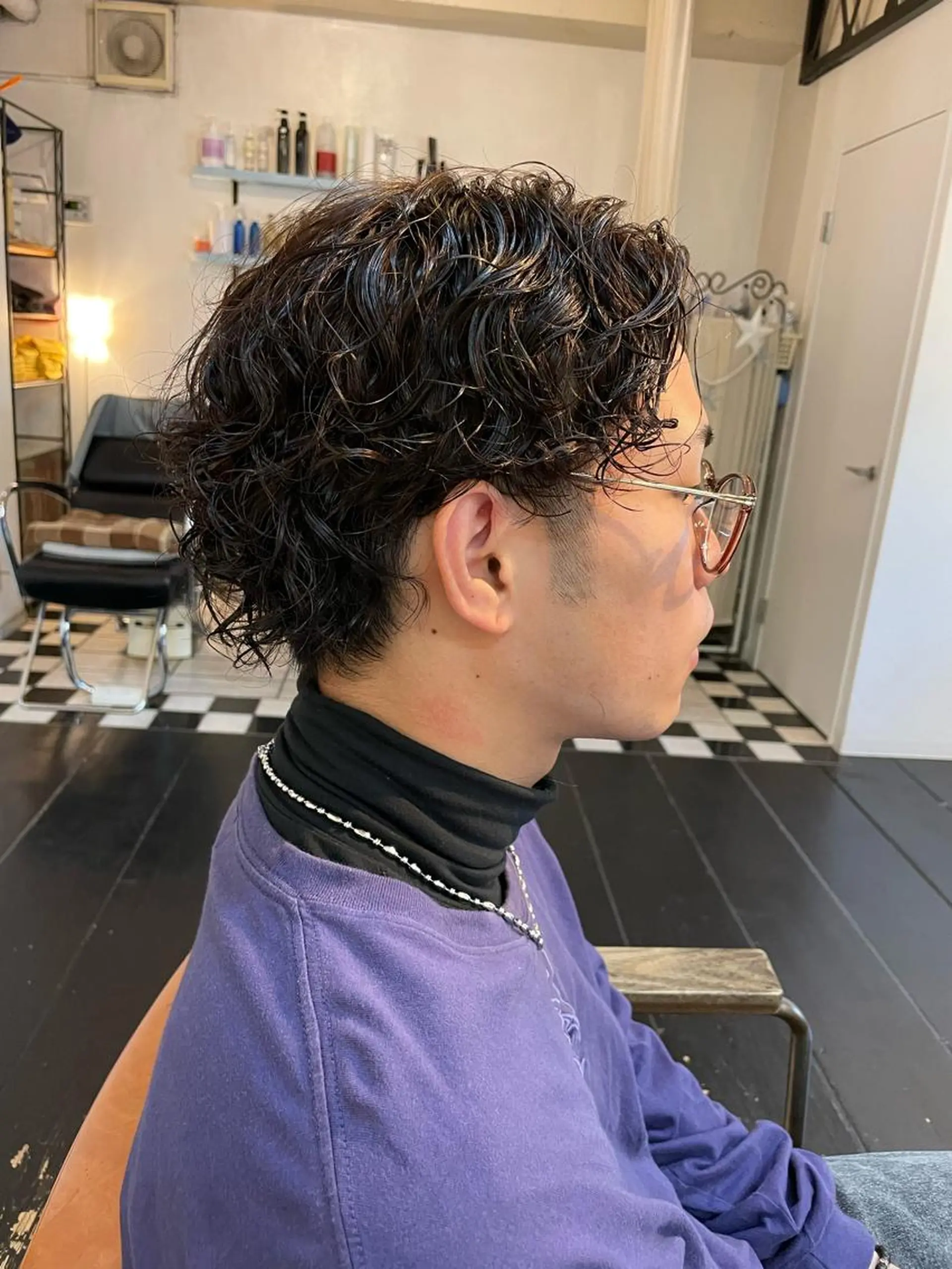 パーマ メンズ メンズパーマ メンズウルフカット ウルフカット カット パーマ h a k u 大倉 卓人のヘアスタイル