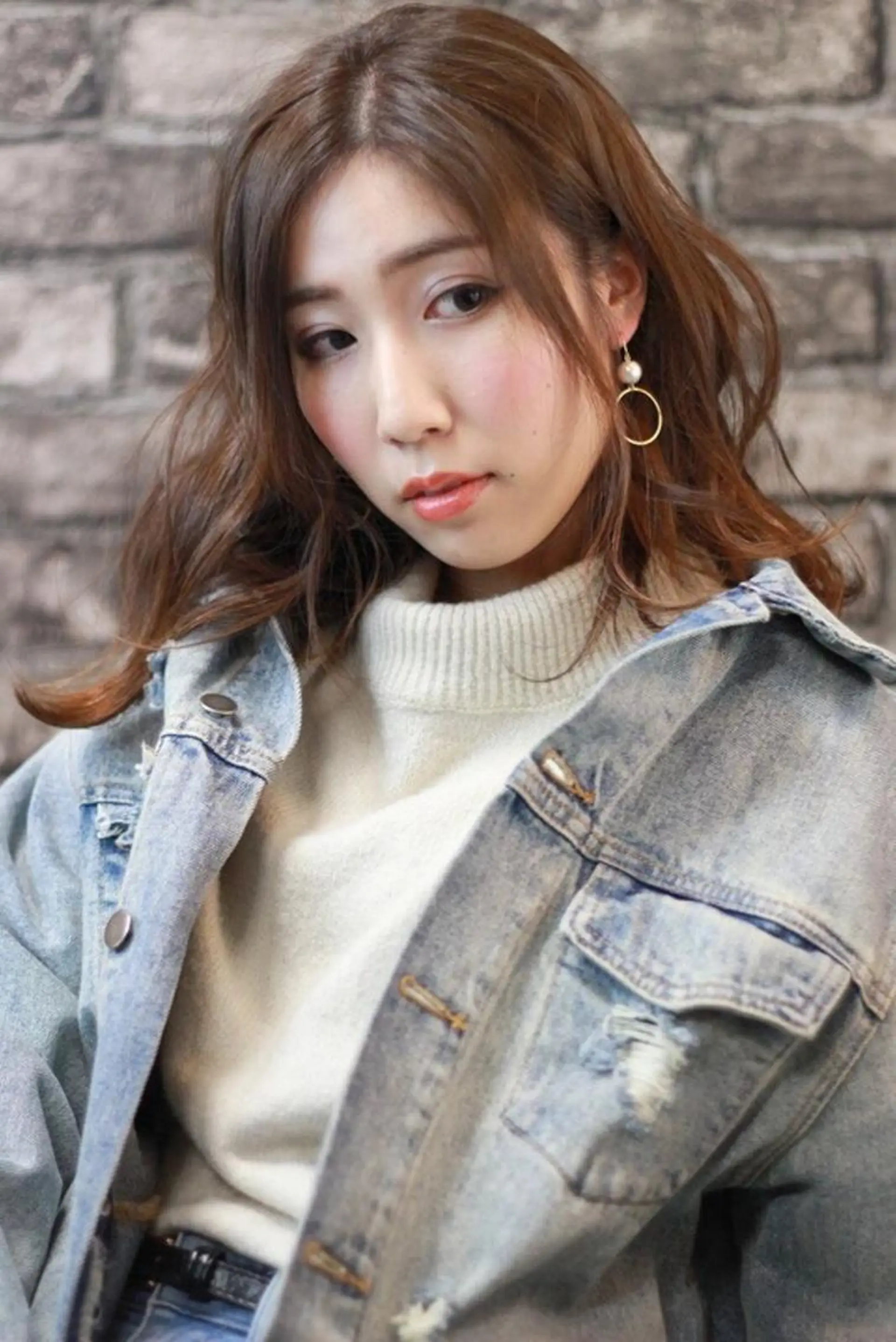 セミロング カラー パーマ アディクシーカラー 柴田 陽平のヘアスタイル