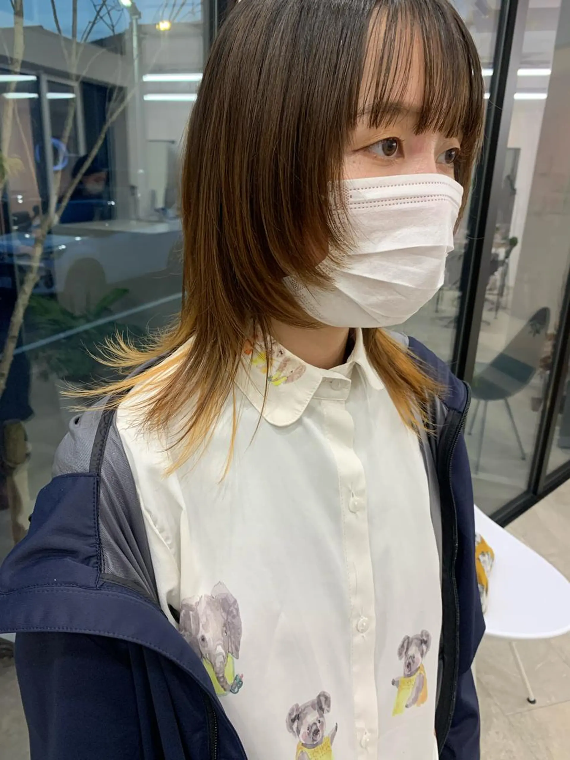 ミディアム 顔まわりレイヤー 顔周りカット レイヤーカット kitagawa mayuのヘアスタイル