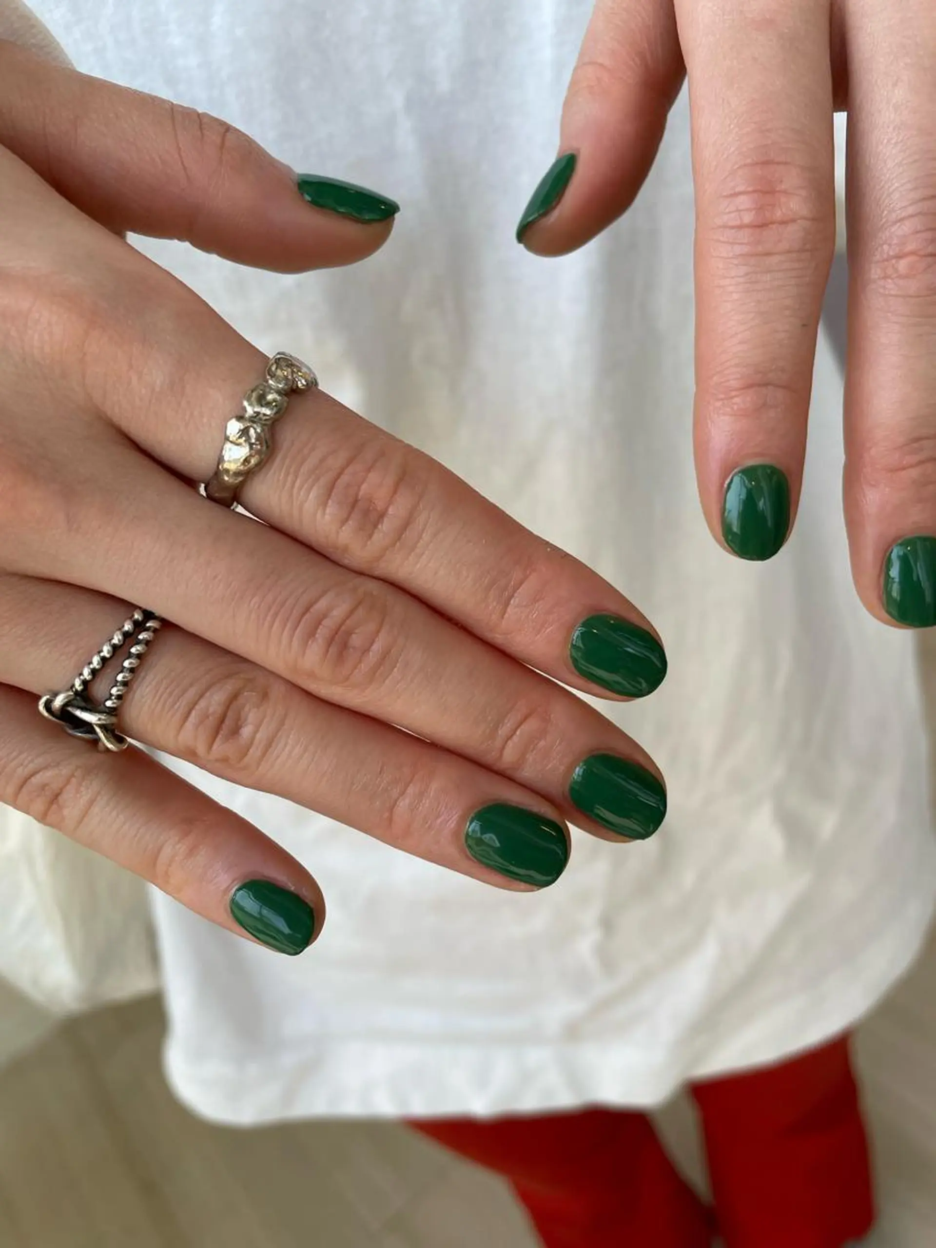 ネイル グリーン シンプルネイル専門店miel nail天神店所属・mielnail ichikaのネイルデザイン