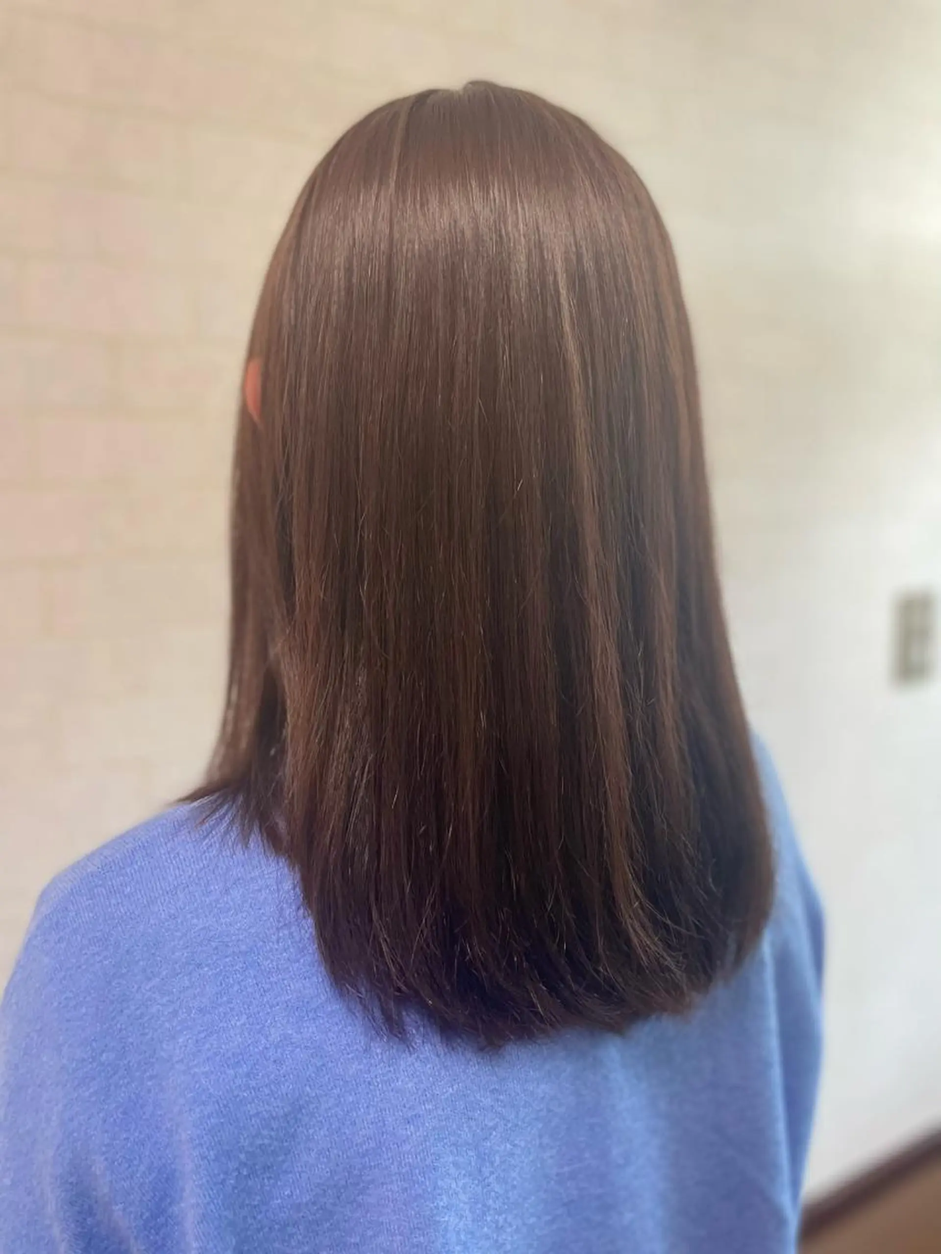 セミロング カラー ブラウンカラー ピンクカラー ピンクブラウン 中本 愛理のヘアスタイル