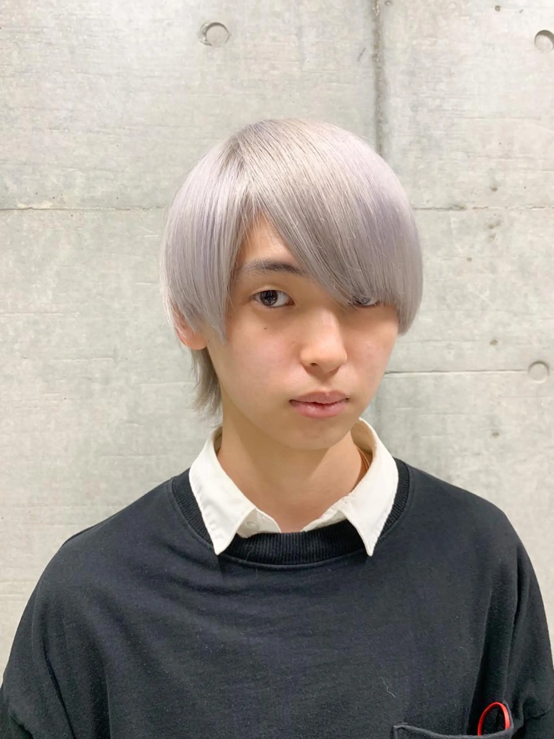 ミディアム カラー メンズ メンズブリーチ ブリーチ ブロンド ケアブリーチ ホワイトブロンド ヘアカラー トリートメント THE./ブリーチ 透感カラー/髪質改善のヘアスタイル