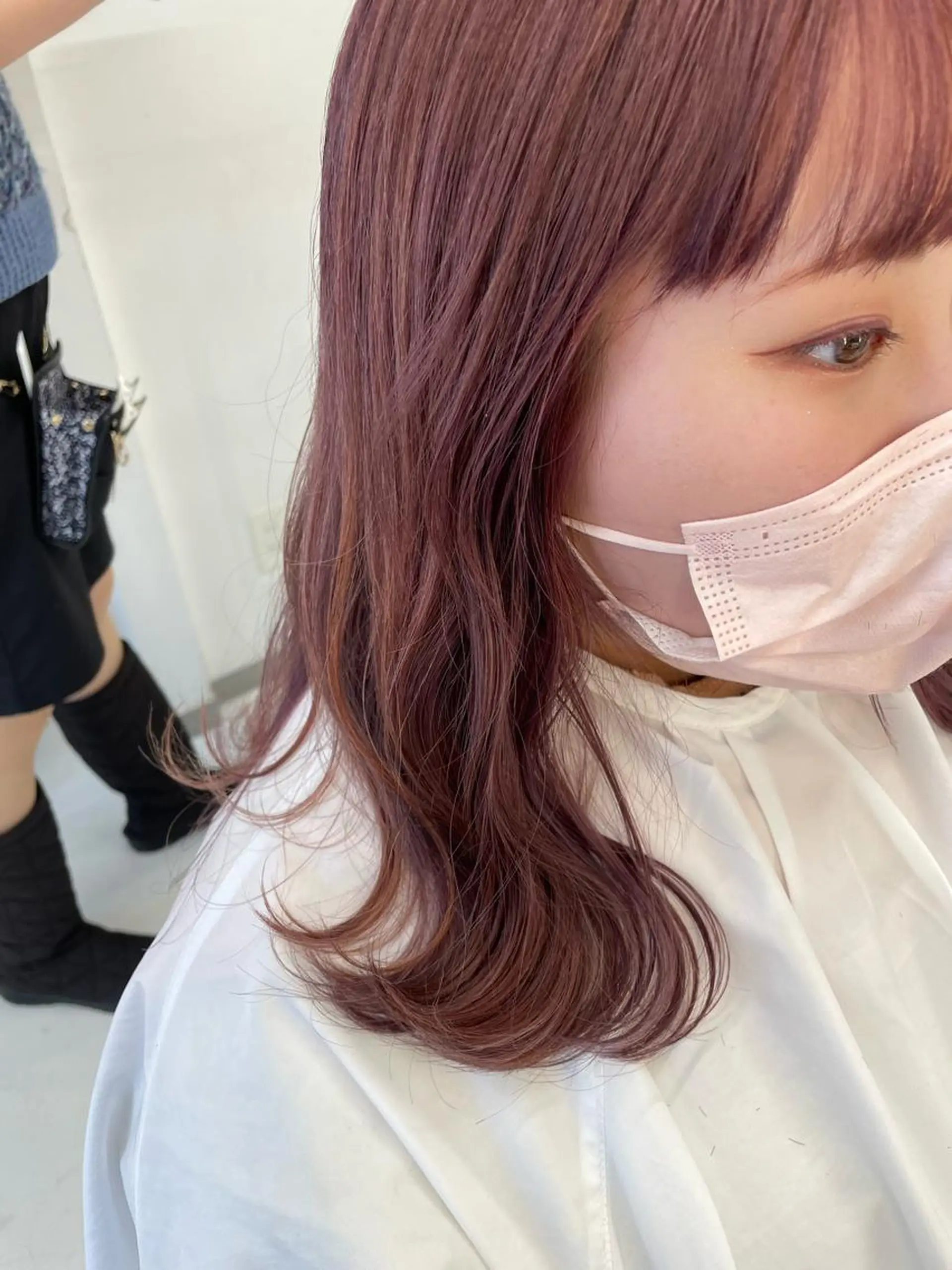 セミロング カラー ベージュカラー ダブルカラー ピンクカラー ピンクベージュ 韓国風ヘア 💈髪質改善メニュー 佐藤 萌💈のヘアスタイル