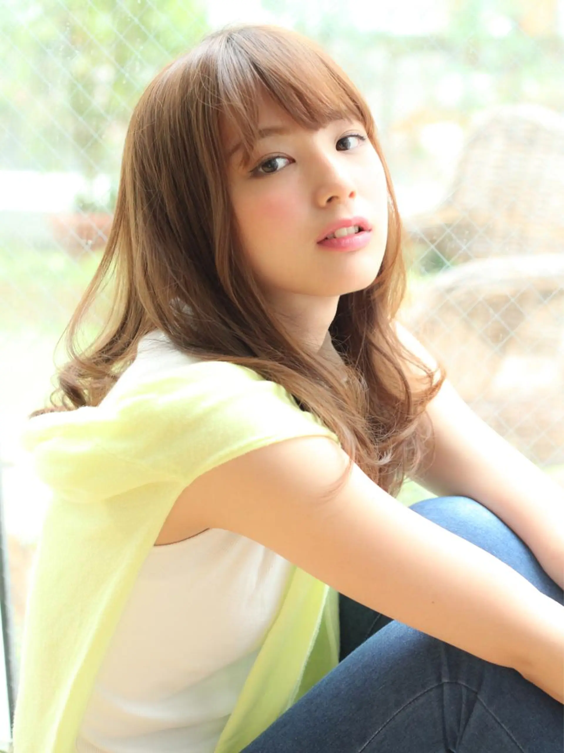 セミロング カラー パーマ ヘアアレンジ セミロングパーマ 髪質改善/韓国風 レイヤー/田村祐樹のヘアスタイル