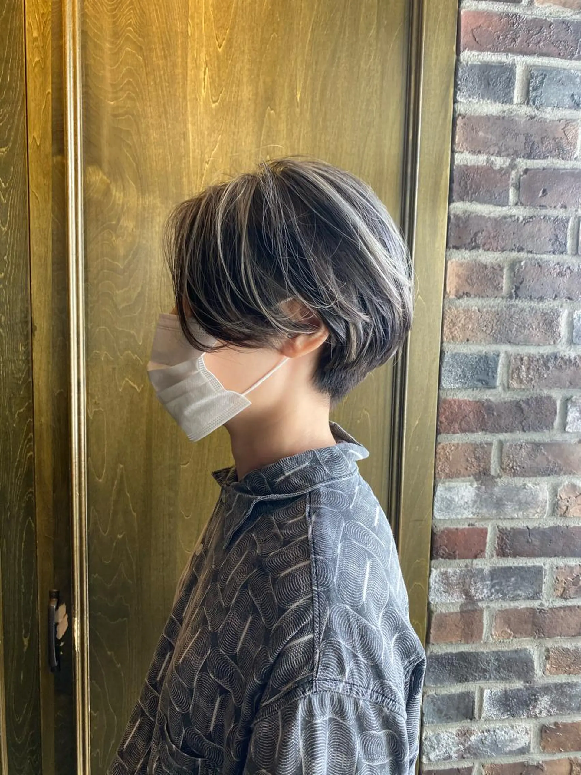ショート カラー パーマ ヘアアレンジ メンズ キッズ ネイル マツエク・マツパ メンズバレイヤージュ バレイヤージュ シルバー ボブ レイヤーカット 野田 修平のヘアスタイル
