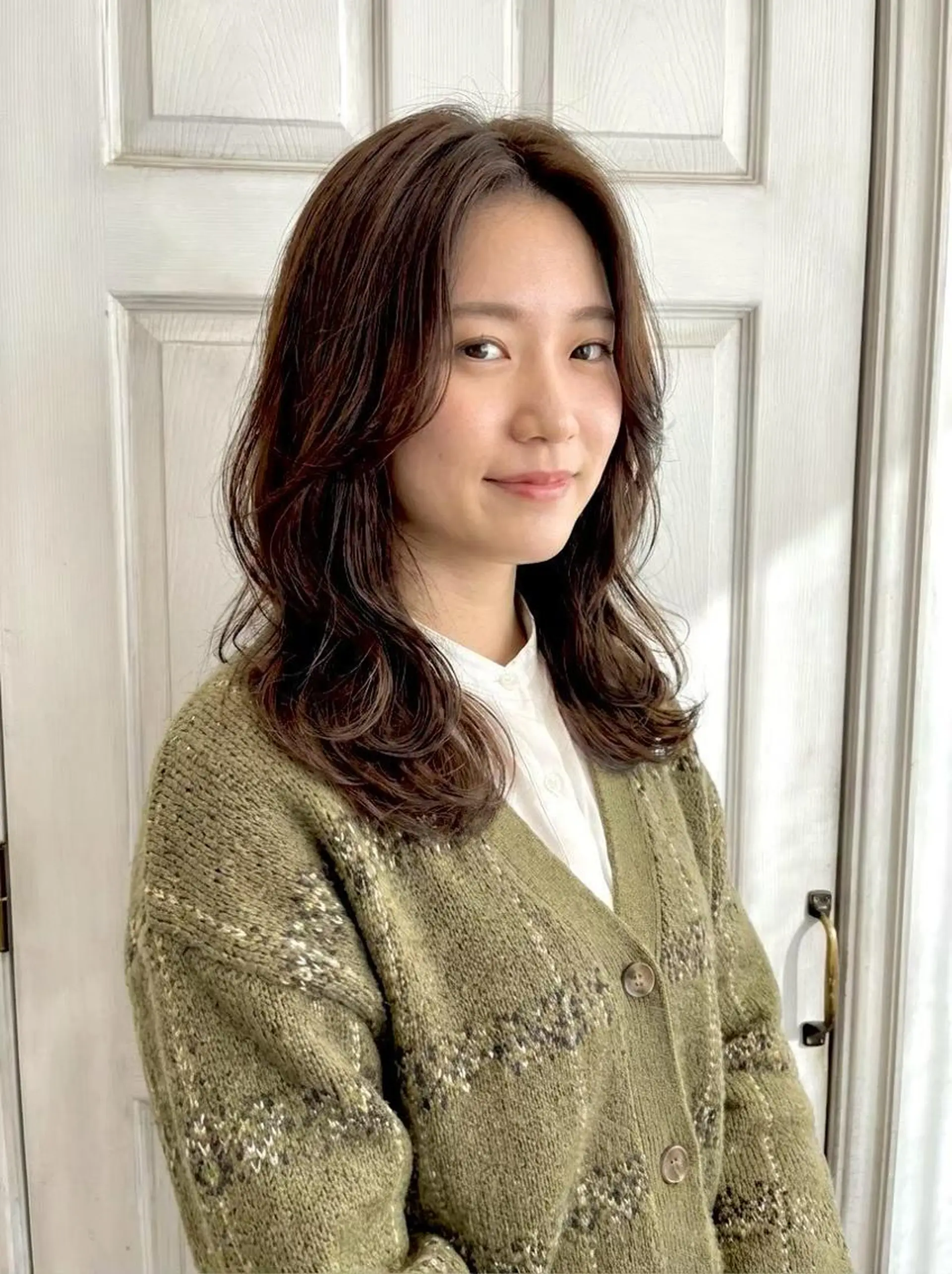 セミロング ボブ くびれヘア 顔周りカット 髪質改善 韓国風ヘア Aroma hair 🌙tanakaのヘアスタイル
