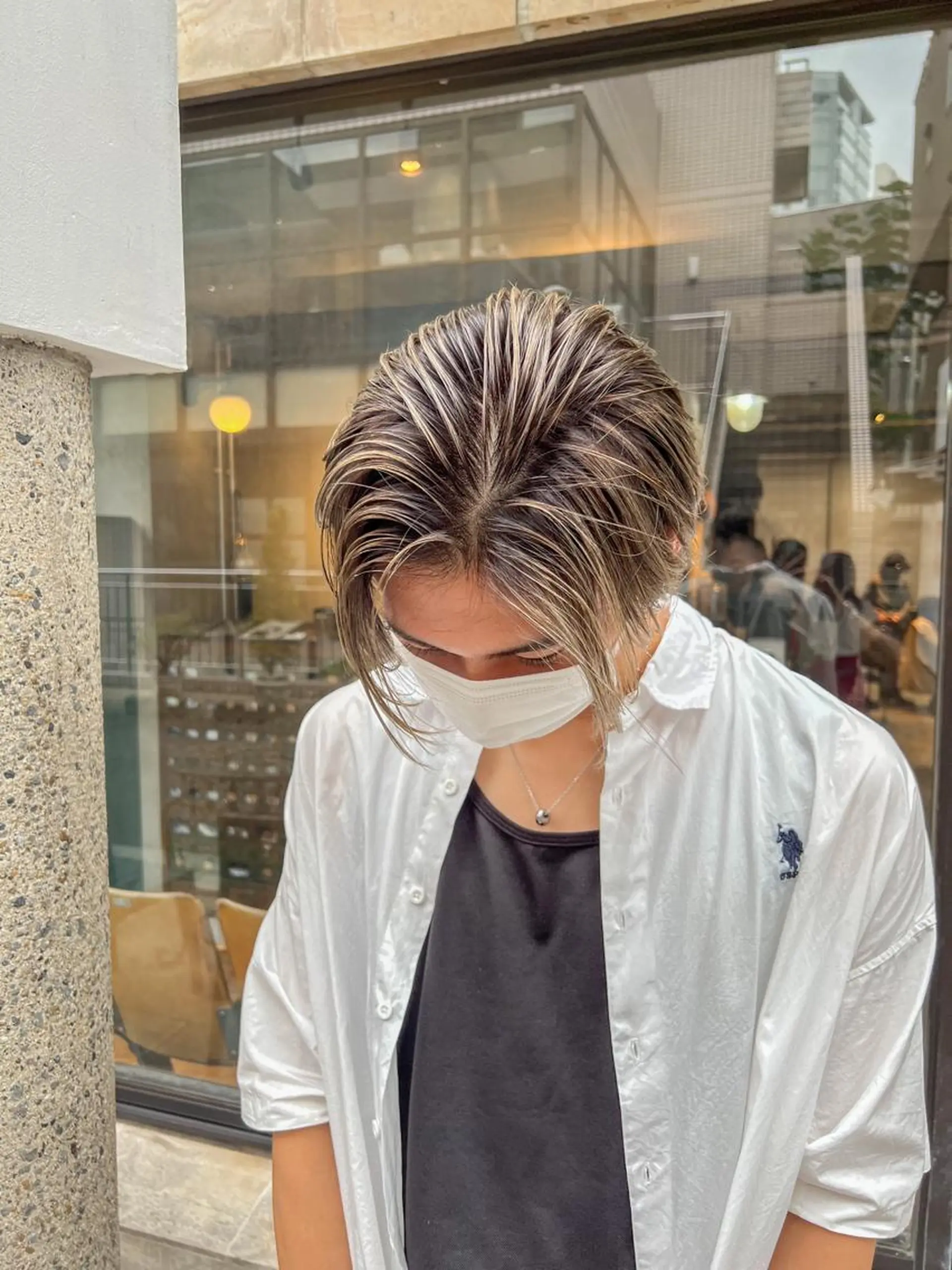 ショート カラー メンズ ヘアカラー トリートメント 海外デザイン🇺🇸 石渡諒太のヘアスタイル