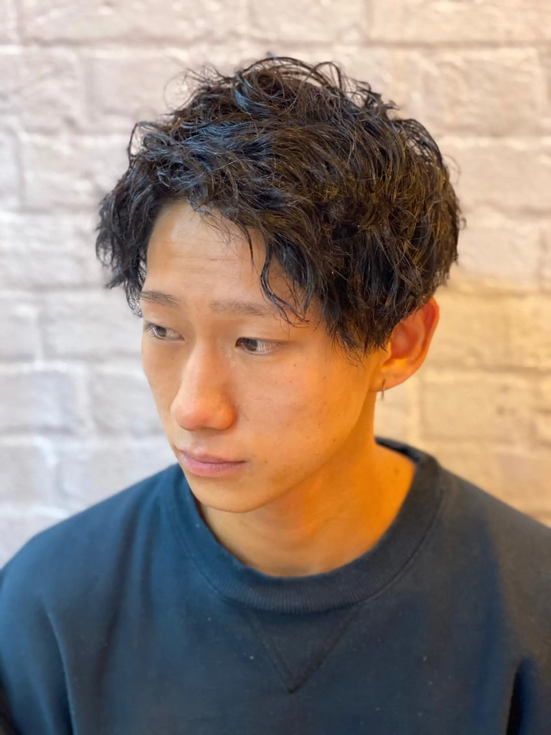 ミディアム パーマ メンズ カット パーマ 【メンズカット】 黒田美穂のヘアスタイル