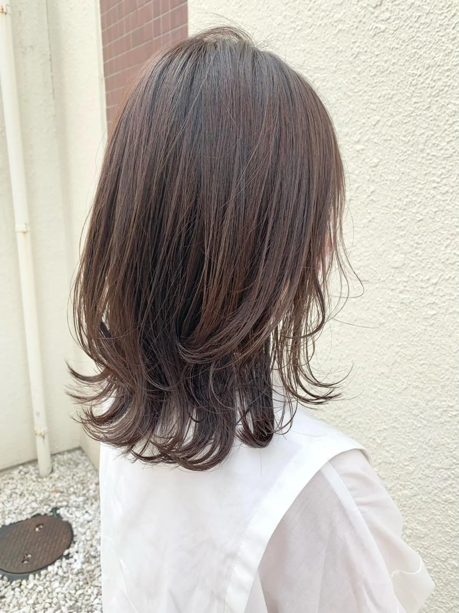 ミディアム カット ヘアカラー トリートメント 顔まわりカット/金山 /大園芽依のヘアスタイル