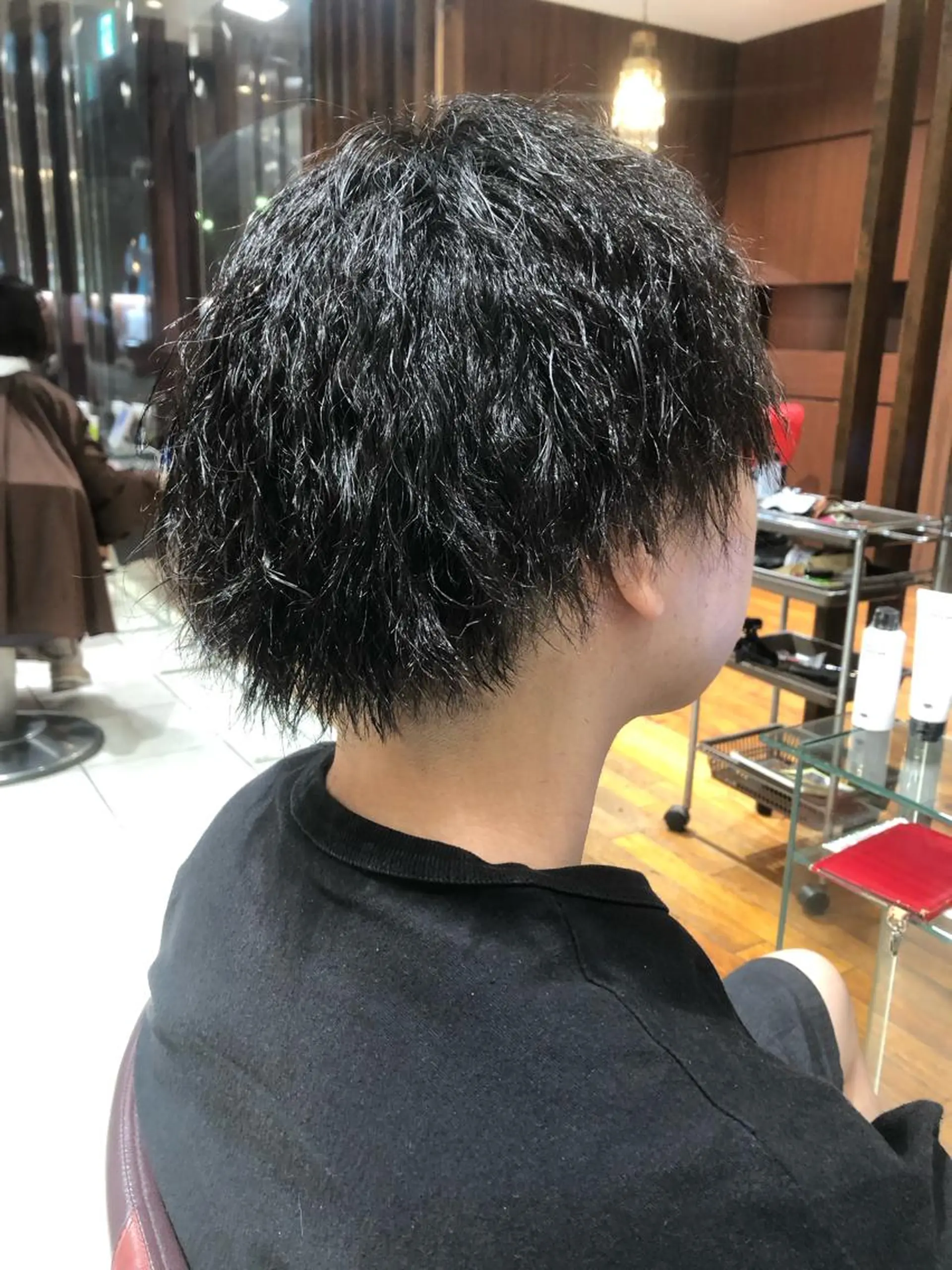 ミディアム メンズ カット パーマ 田邉 知樹のヘアスタイル