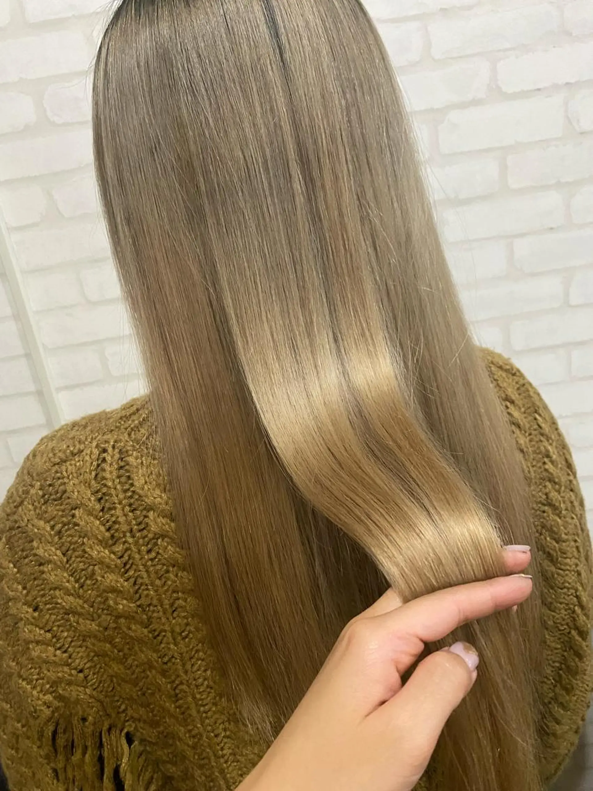 ロング ボブ エクステ ハイライト 髪質改善 韓国風ヘア ココルアナ 豊中美容室のヘアスタイル