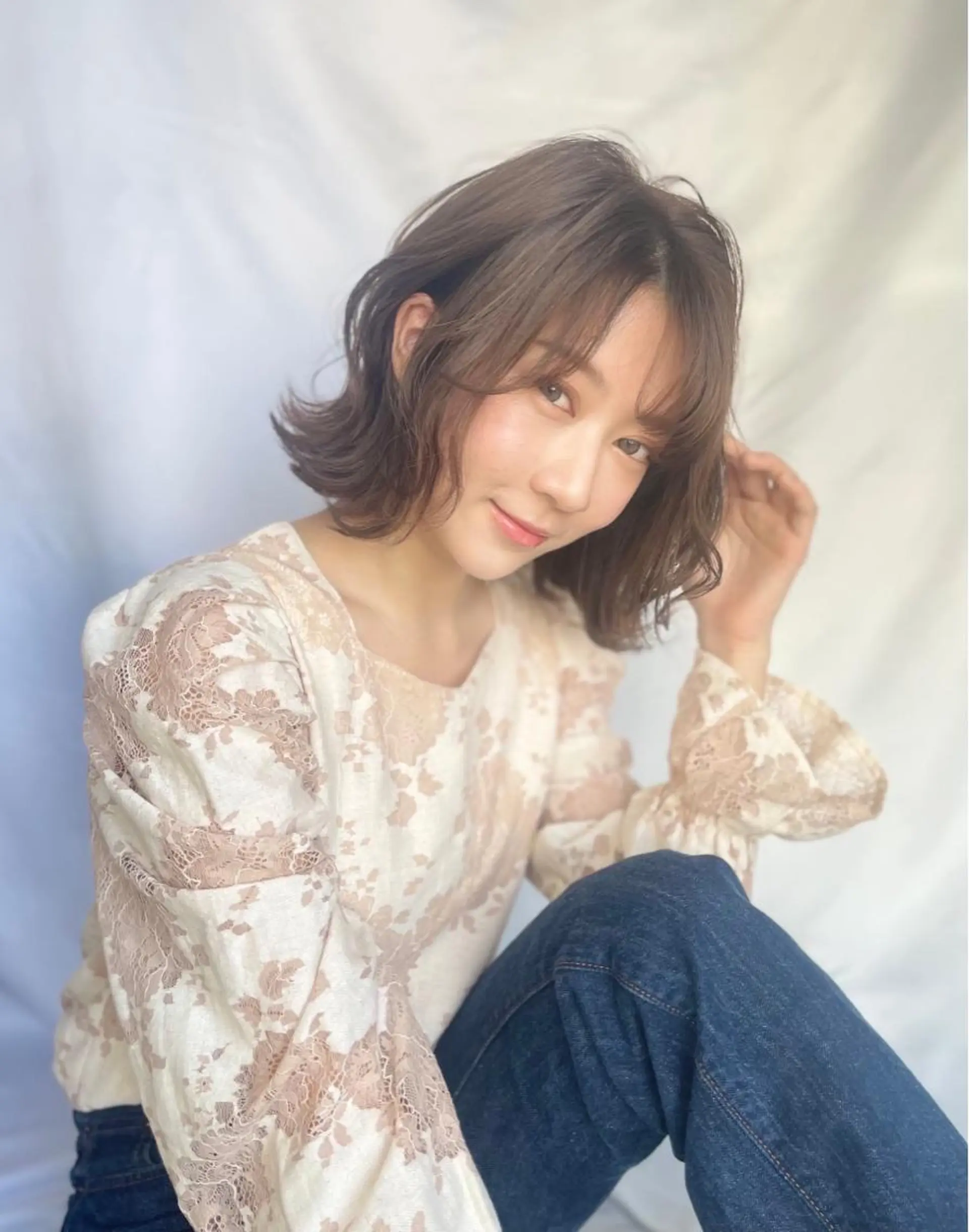 ミディアム 髪質改善✨️透明感カ ラー✧*。山下さいみのヘアスタイル