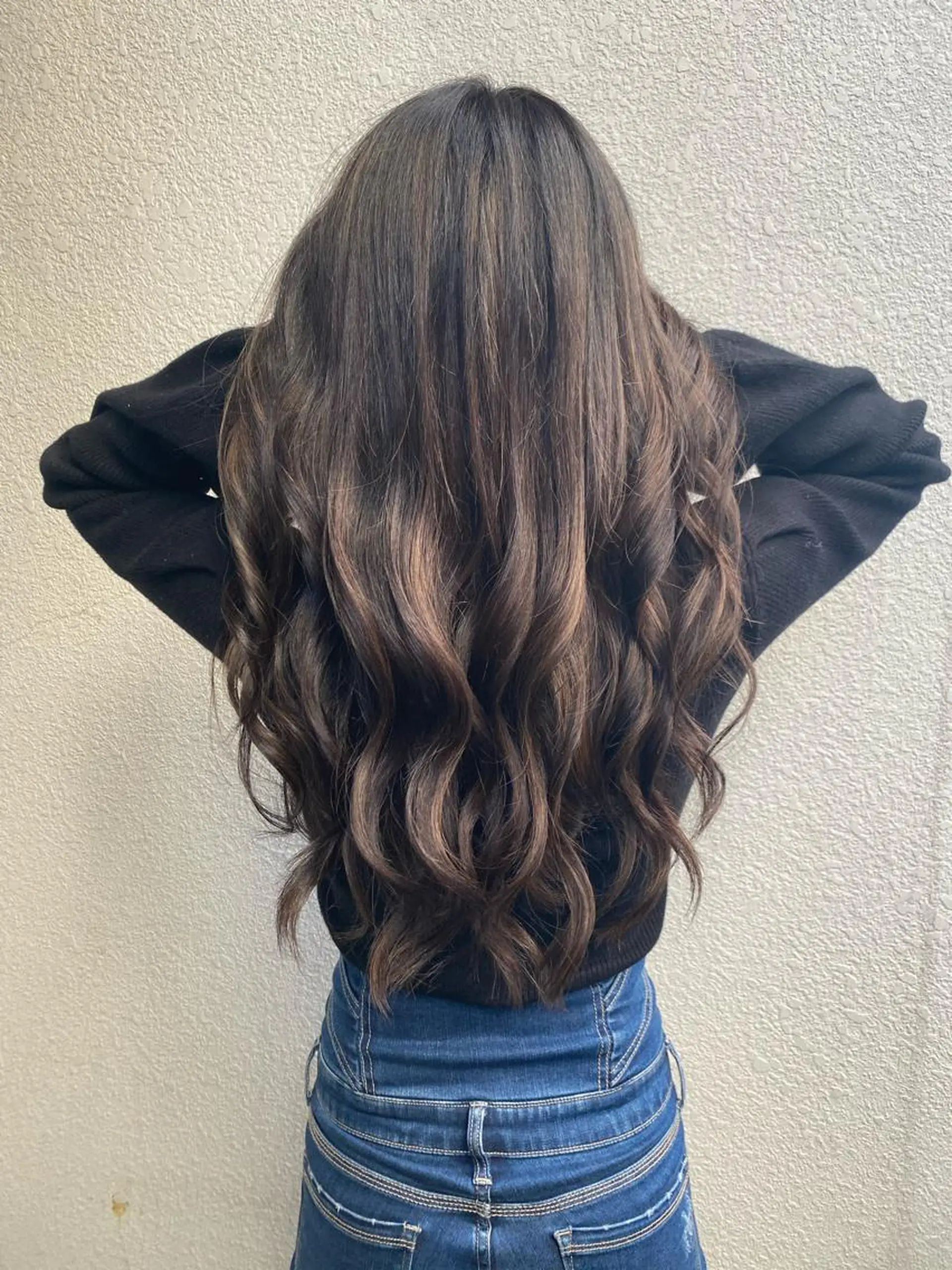ロング カラー ブリーチ ハイライトカラー ハイライト 【完全個室】髪質改善 暖色カラー/山崎唯奈のヘアスタイル