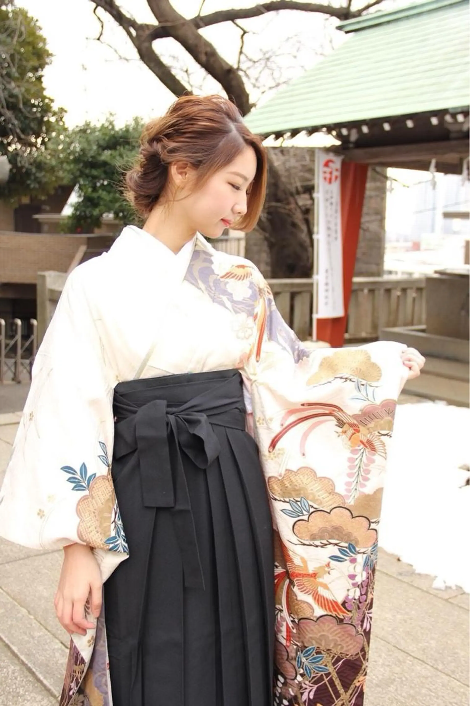 ヘアアレンジ 着物ヘア 卒業式のヘアスタイル 髪飾り ぱつっとボブ/ 小野あかねのヘアスタイル