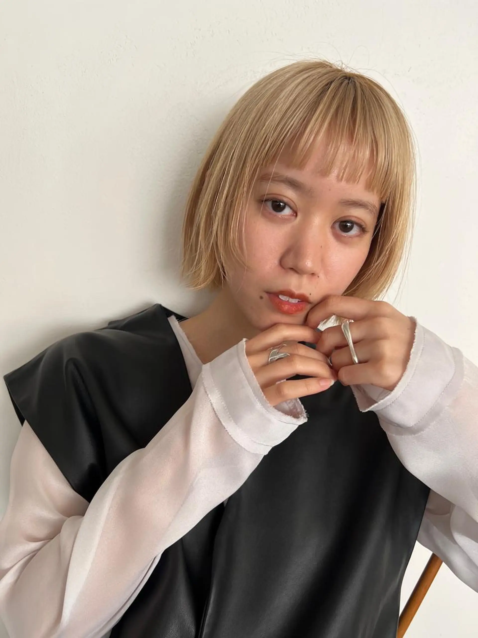 ショート カラー パーマ ヘアアレンジ メンズ キッズ ネイル マツエク・マツパ メンズブリーチ ブリーチ ブロンド ホワイトブロンド ボブ ウルフレイヤーカット /チヒロのヘアスタイル