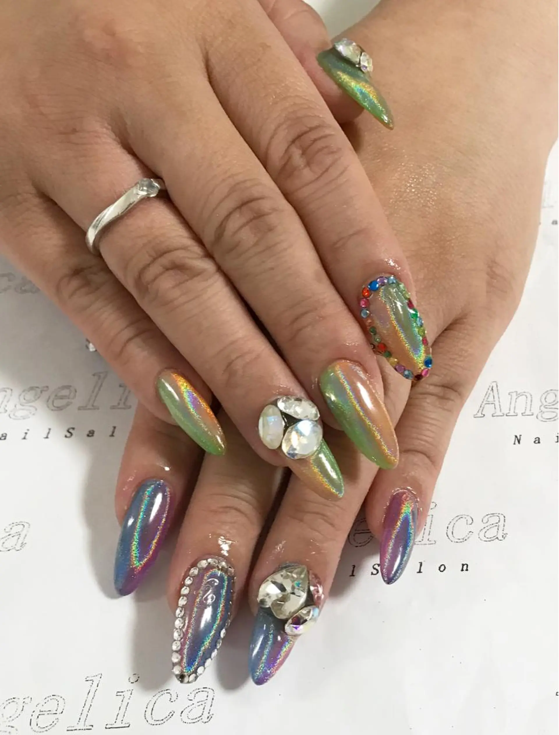ネイル スカルプネイル Angelica ネイリストのネイルデザイン