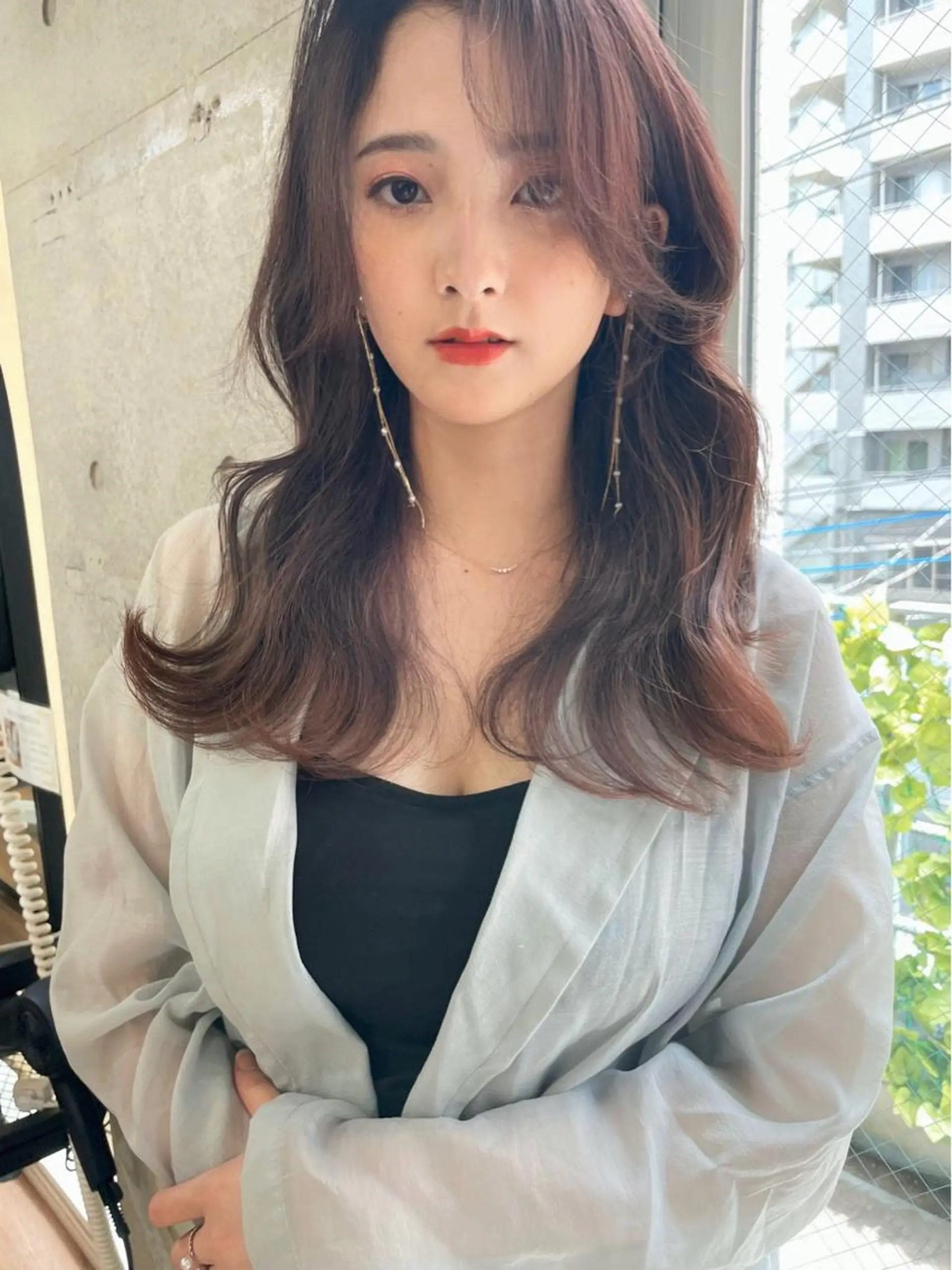 ロング カット ヘアカラー トリートメント レイヤーカット、 大人可愛い　中村美羅のヘアスタイル