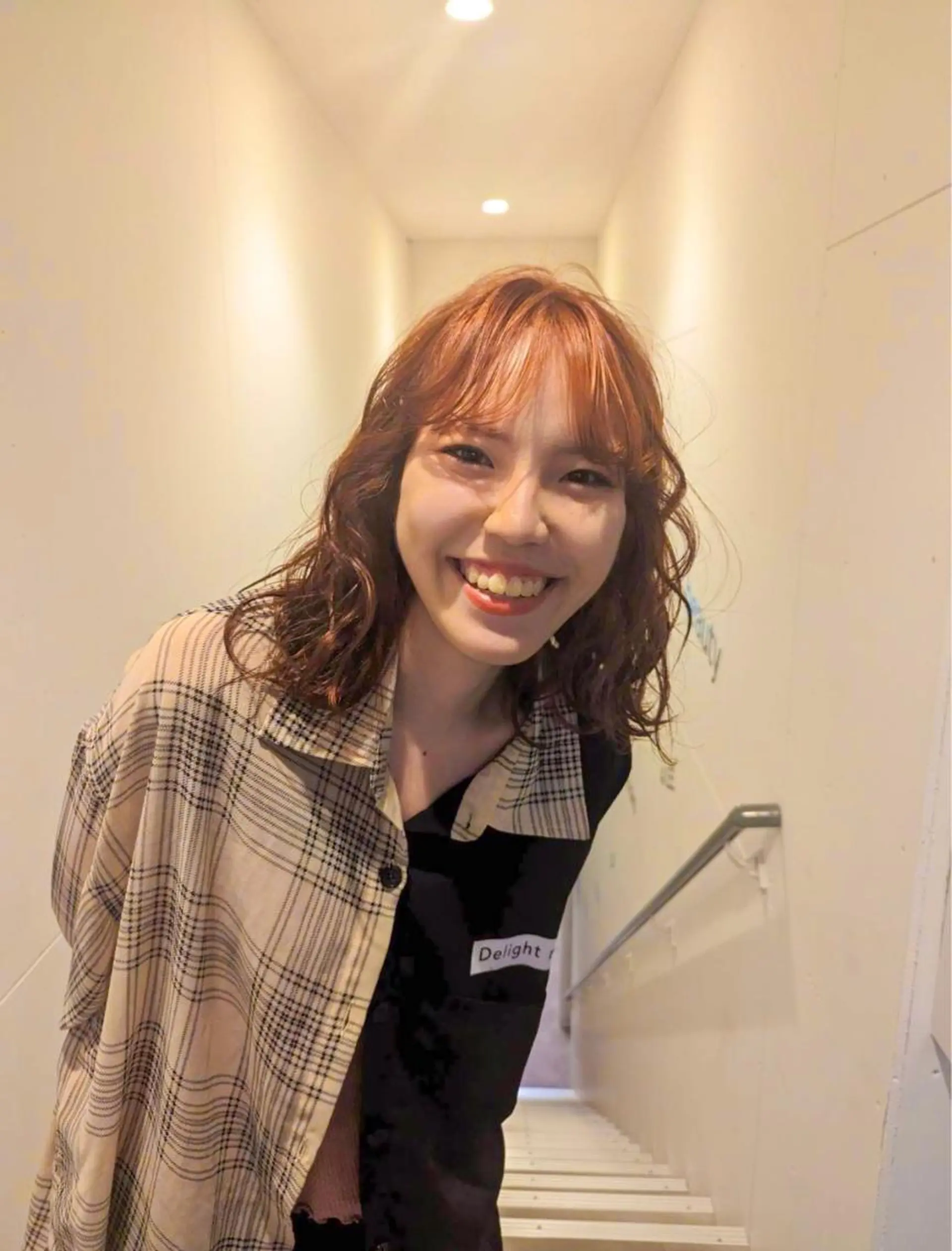 ミディアム カラー オレンジ ニーナ/MONIQA /ハイトーンカラーのヘアスタイル