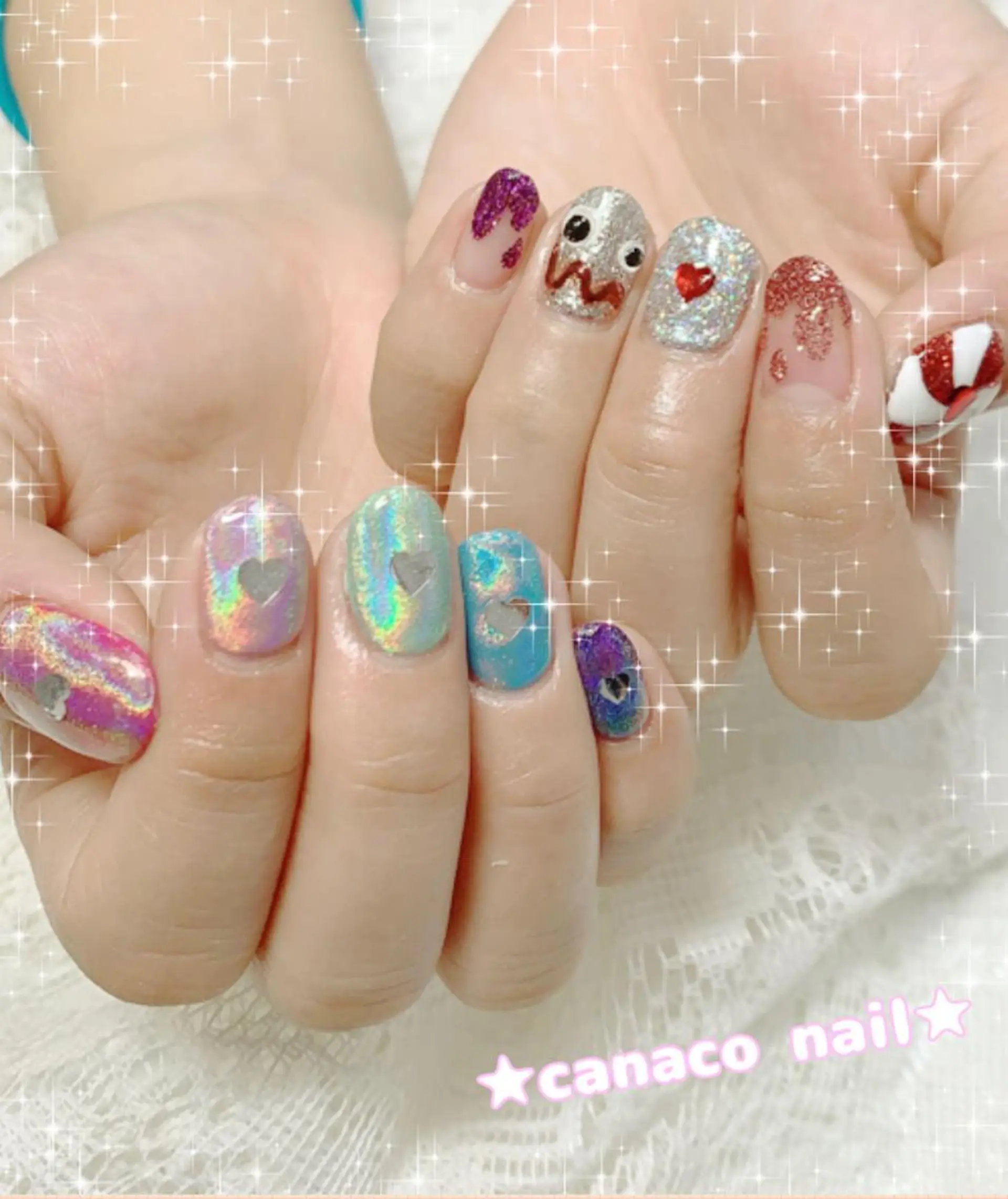 ネイル ハート ハンドネイル ハンドケア Felice所属・ベテランネイル cnc nailのネイルデザイン