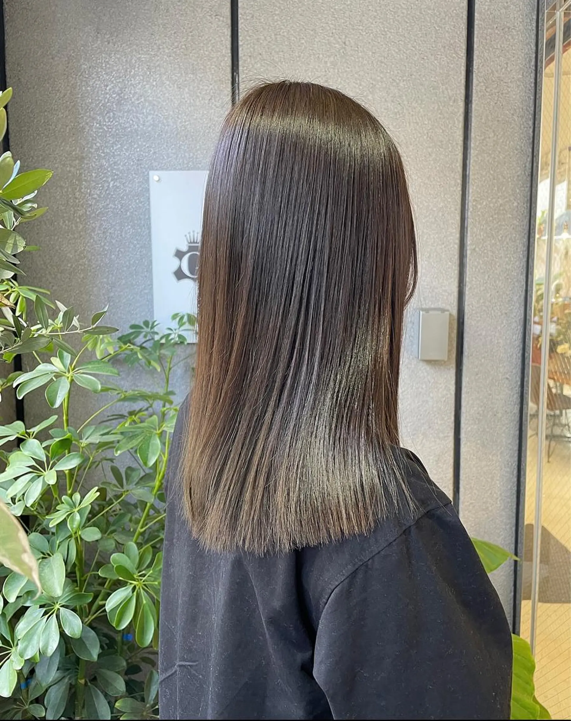 セミロング カラー オリーブカラー オレンジ bloom yumaのヘアスタイル