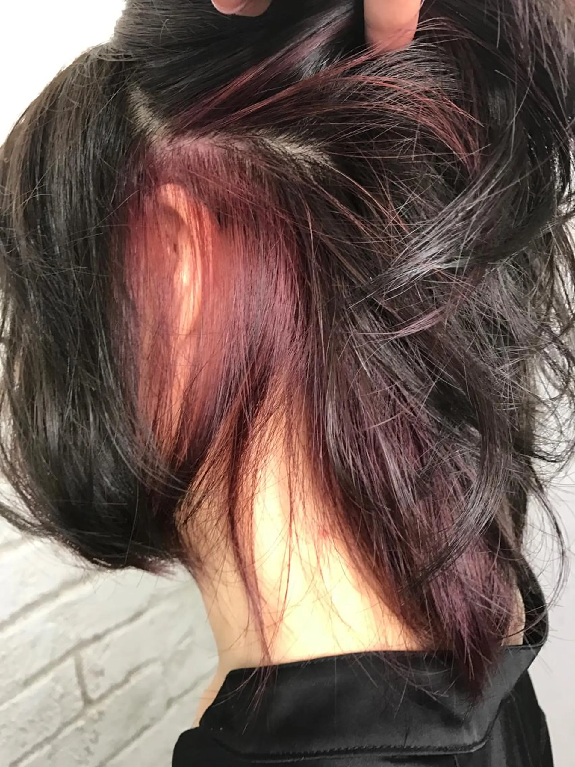 ミディアム カラー パーマ ヘアアレンジ ブリーチ インナーカラー ピンクカラー 韓国ヘア✨グレージュ カラーasamiのヘアスタイル