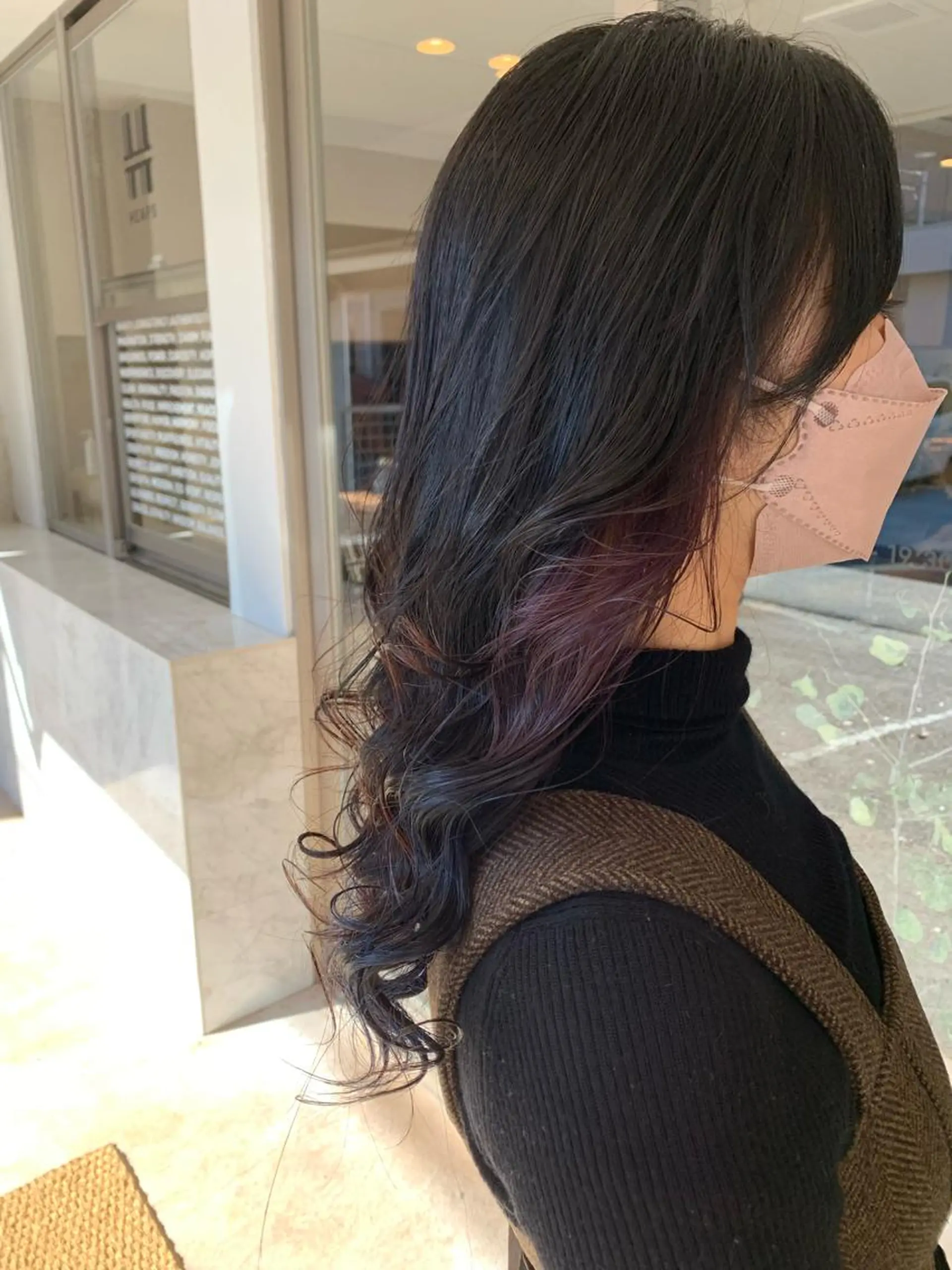 ロング カラー インナーカラー ネイビーカラー パープルカラー ヘアカラー トリートメント PADOU平松 典幸のヘアスタイル