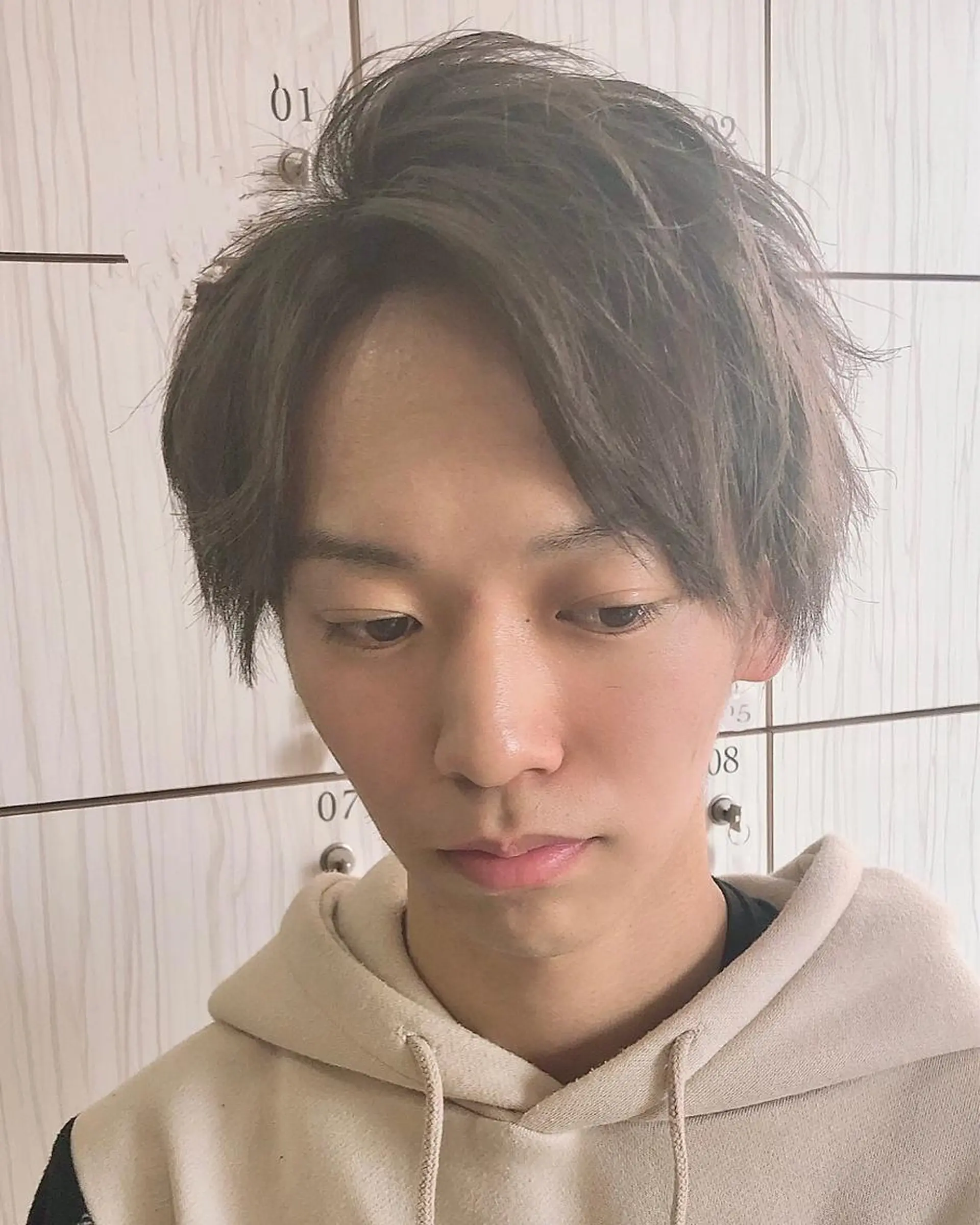 ショート カラー メンズ ダブルカラー カット 髪質改善× 白髪ぼかし溝江のヘアスタイル