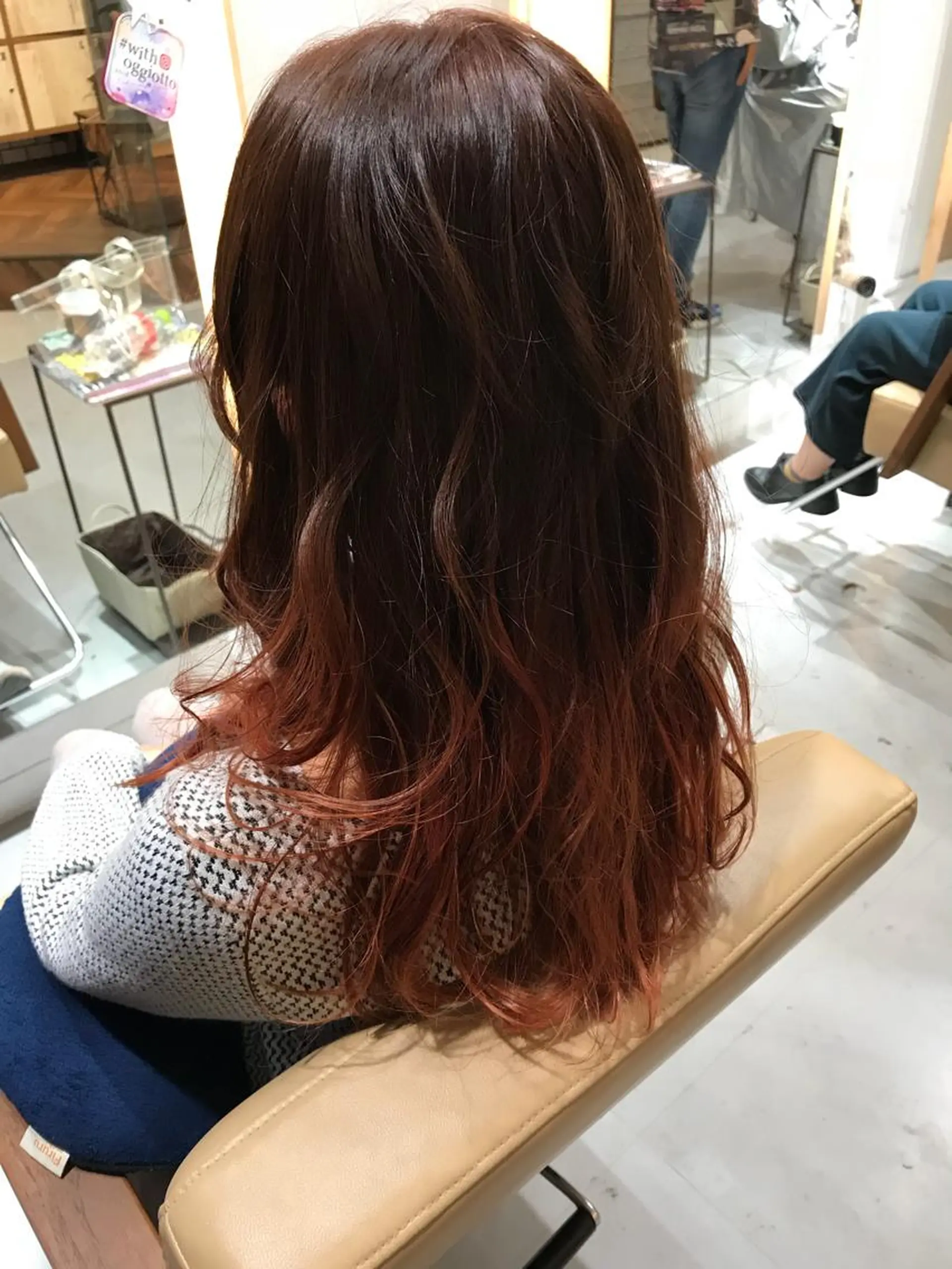 カラー オレンジ ピンクカラー ハロウィン 磧本 祐里恵のヘアスタイル