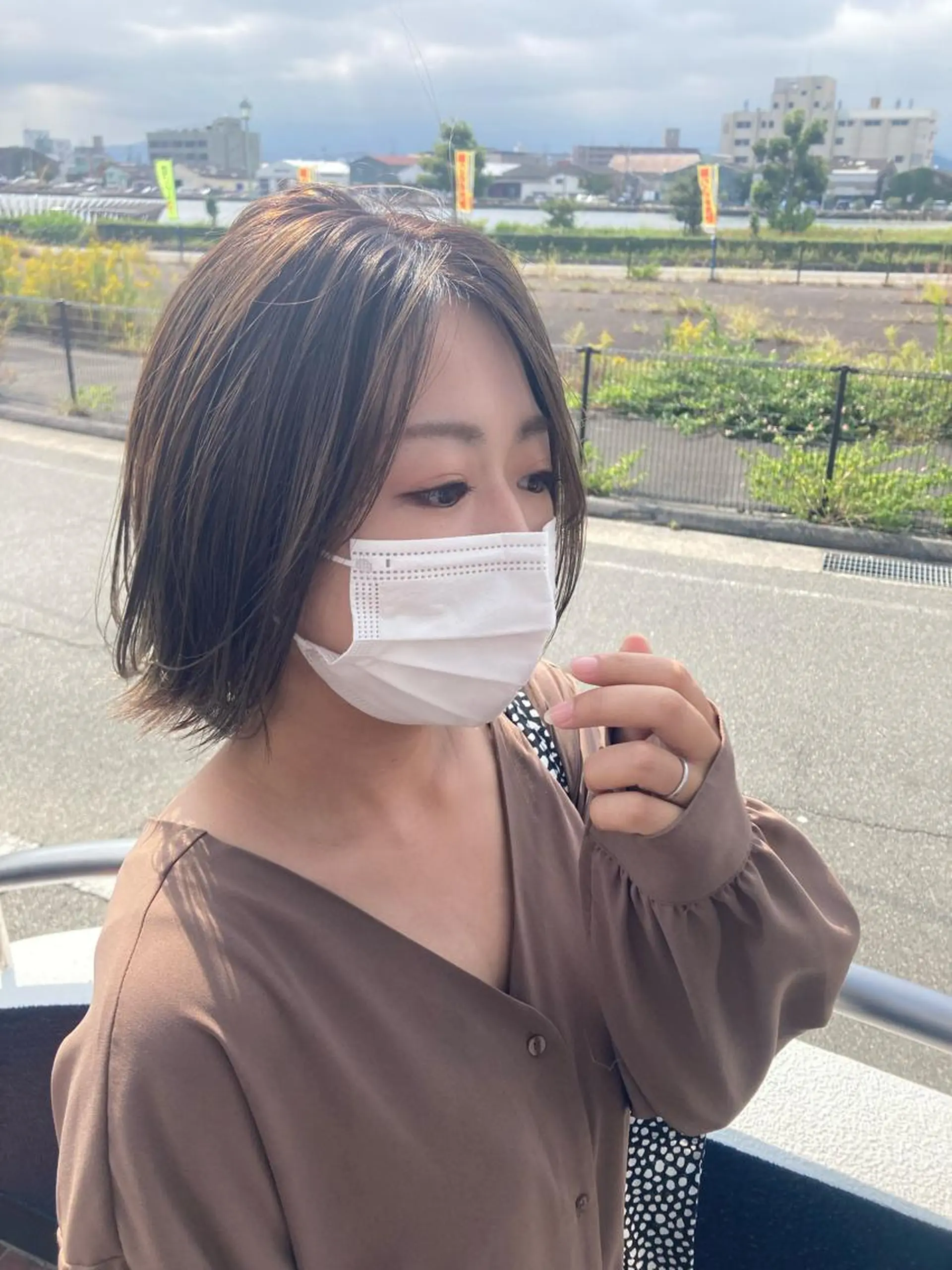 ミディアム ボブ レイヤーカット カット ヘアカラー トリートメント 大谷 哲基のヘアスタイル