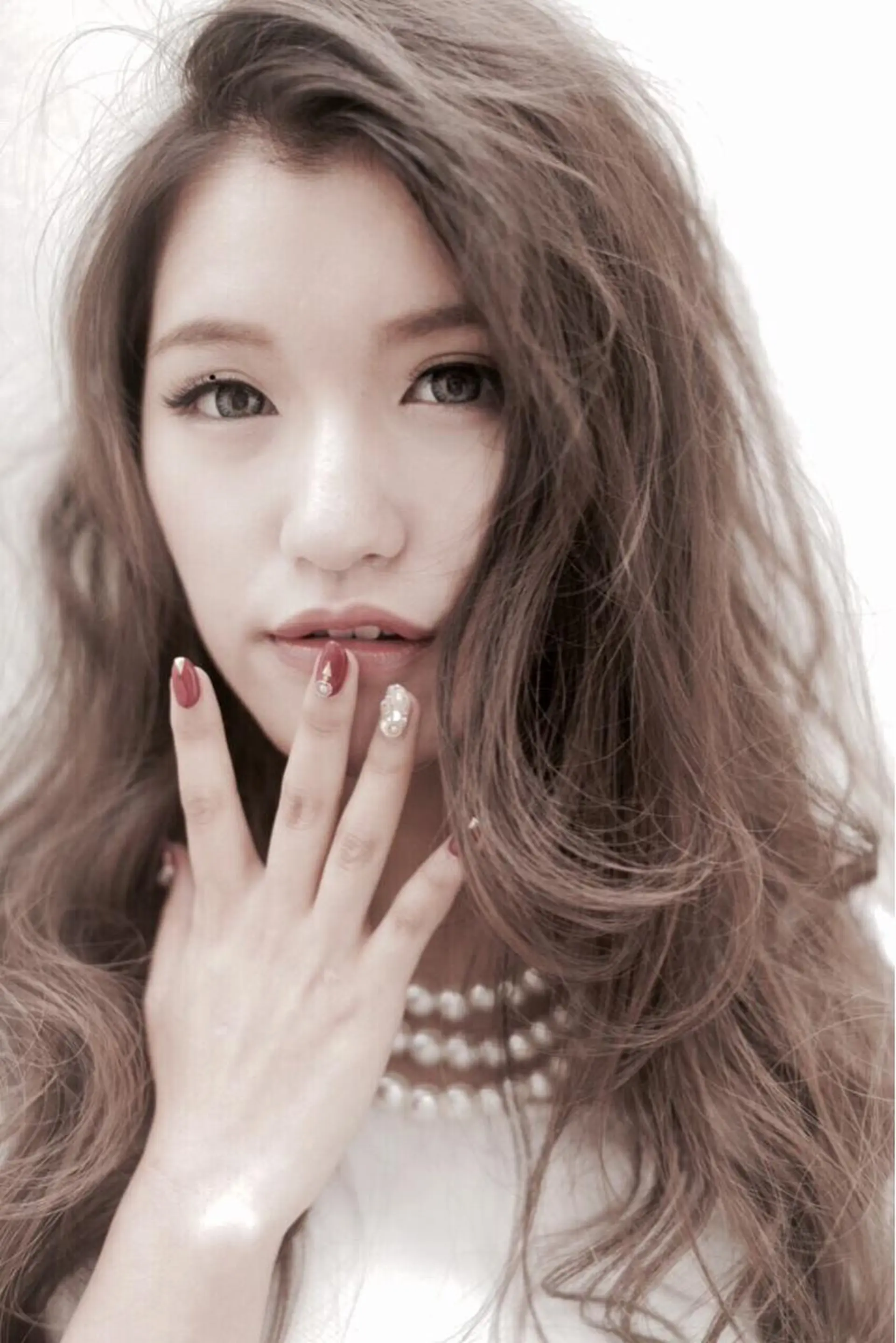 セミロング かきあげバング Eliss 堀江のヘアスタイル