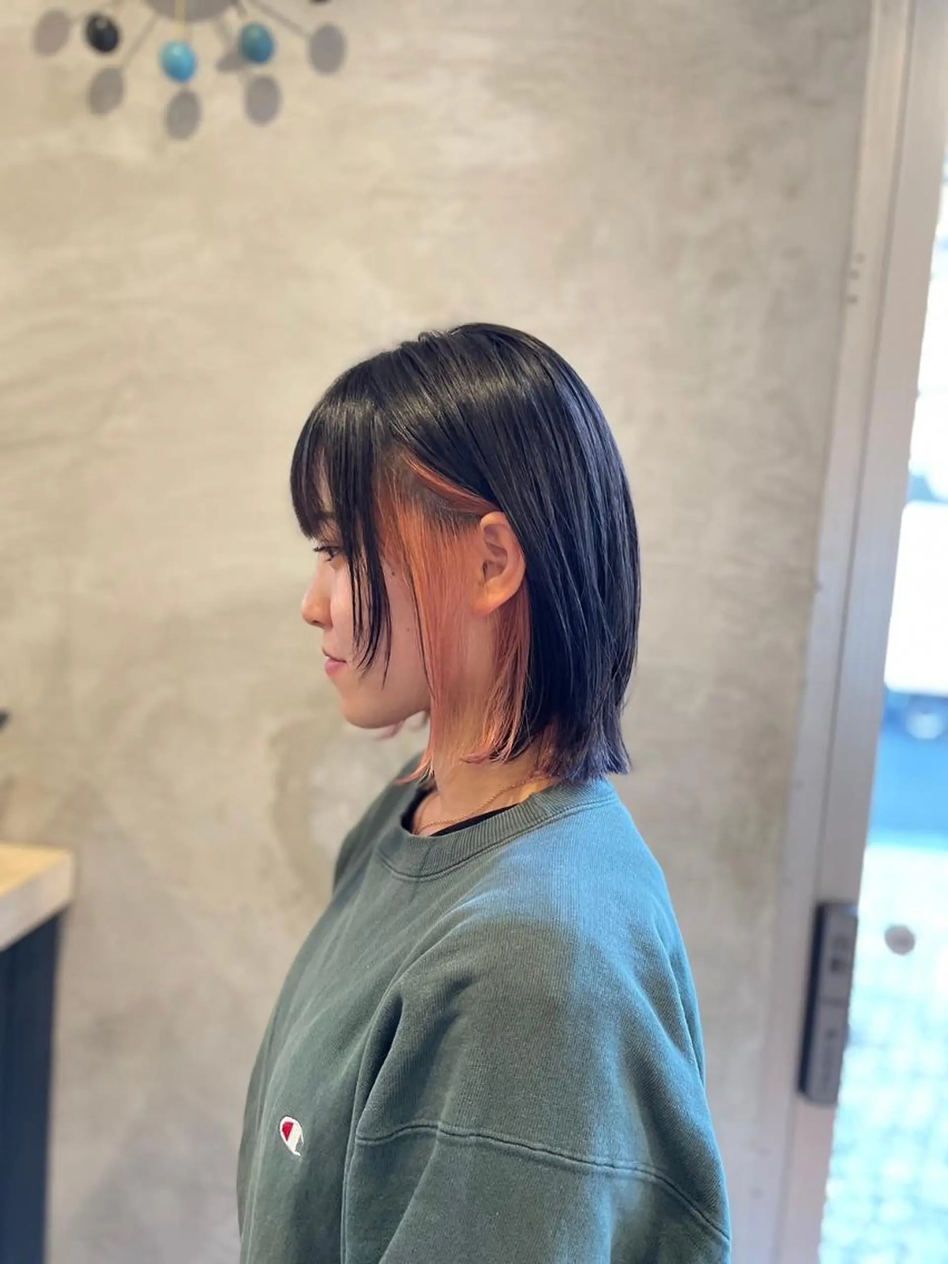 ミディアム カラー ブリーチなし透明感 カラー✨山仲絢圭のヘアスタイル