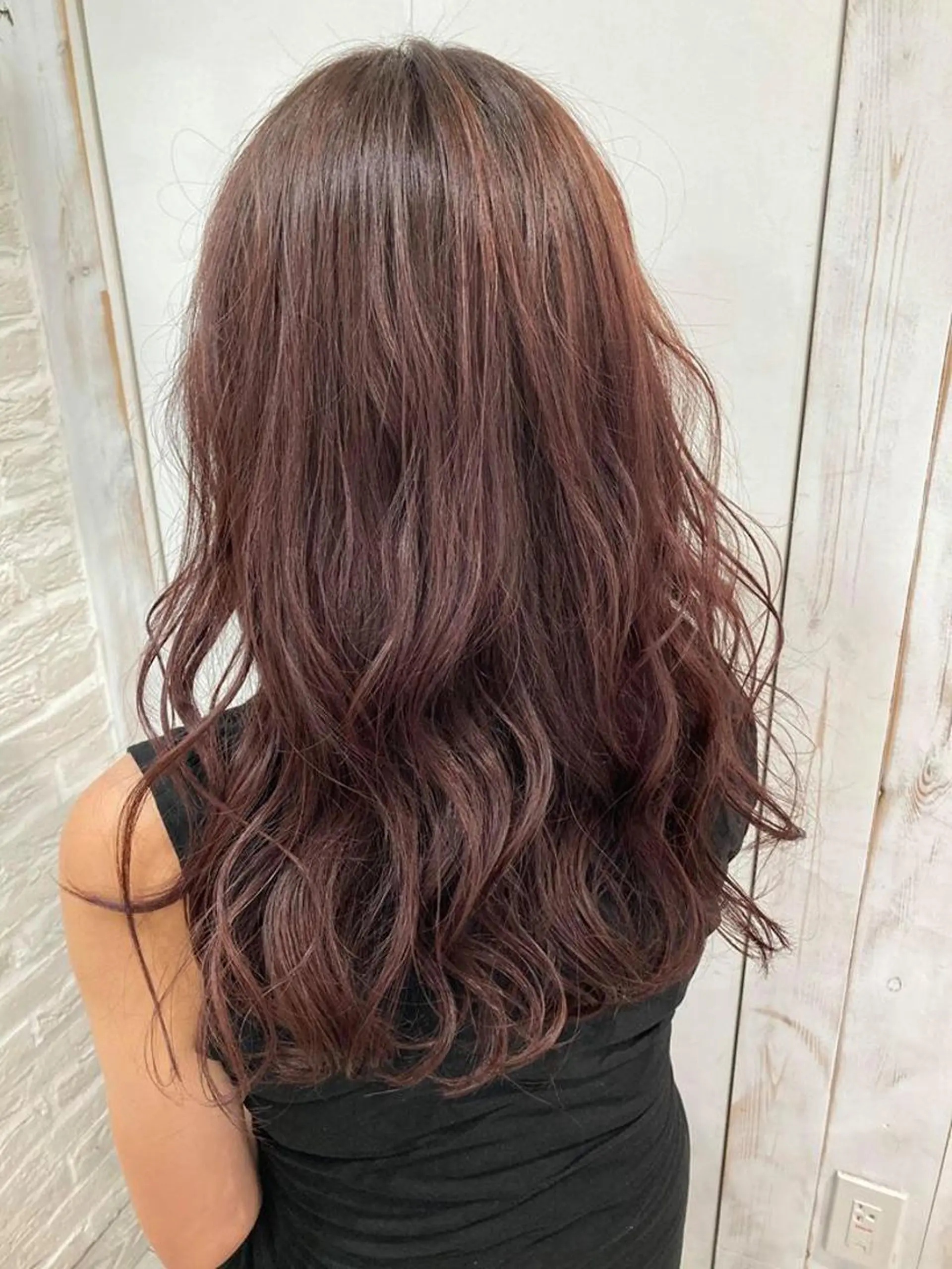 ロング カラー ヘアアレンジ ピンクカラー ピンクパープル パープルカラー 福壽 優奈のヘアスタイル