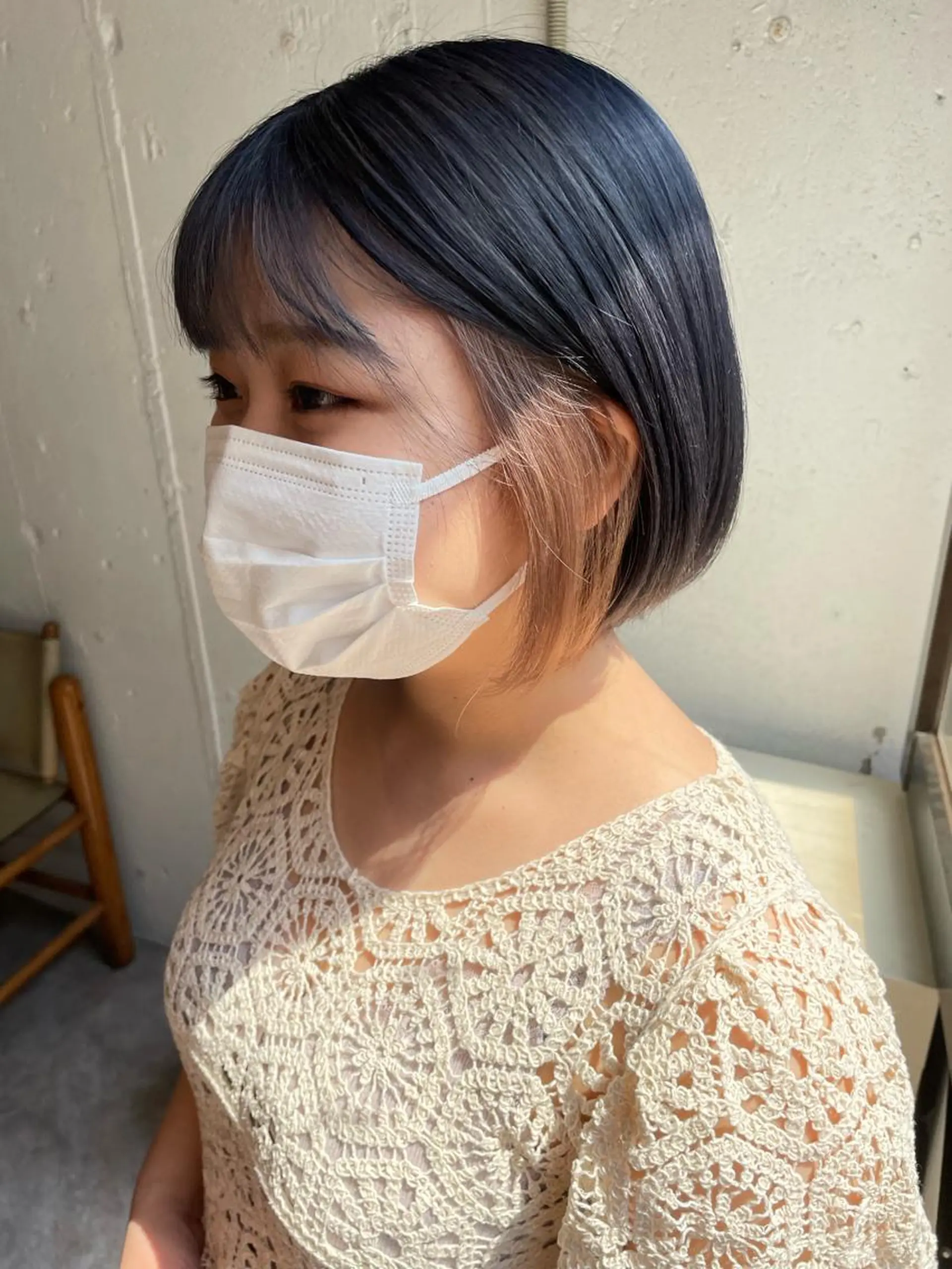 ショート カラー ベージュカラー インナーカラー ネイビーカラー EIGHT 中川原   菜々子のヘアスタイル