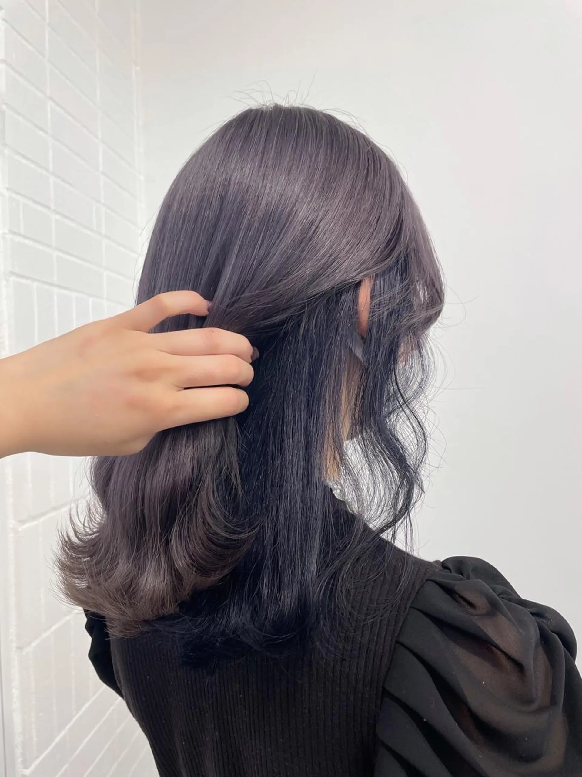 ミディアム カラー ヘアアレンジ インナーカラー ラベンダーカラー ラベンダーグレー ネイビーカラー ヘアカラー トリートメント ボブ×柔らかいカラー 🌷misaki𓍼のヘアスタイル