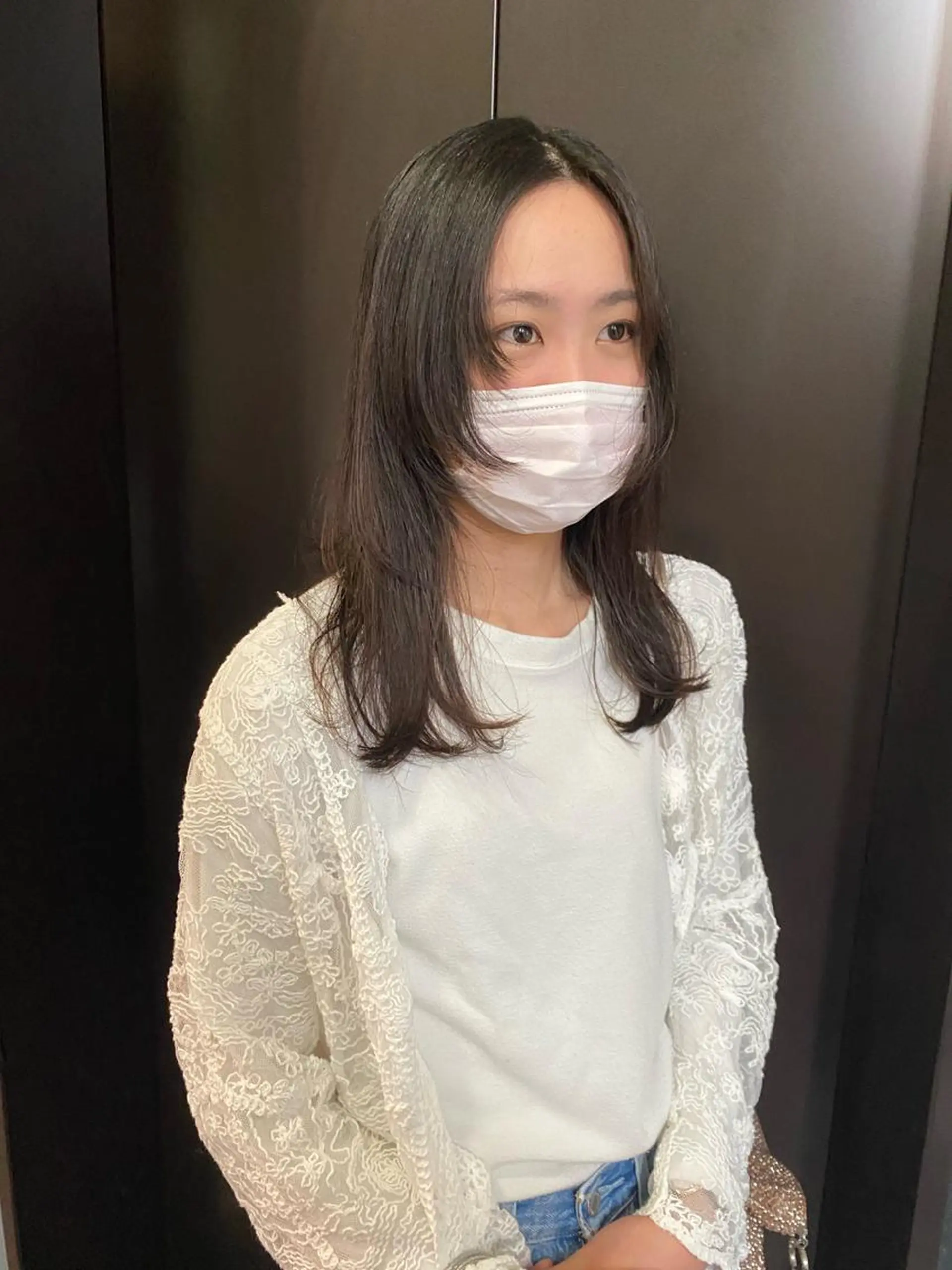 ミディアム 顔まわりレイヤー 顔周りカット レイヤーカット レイヤー/大人ボブ 渡邉【日吉美容室】のヘアスタイル