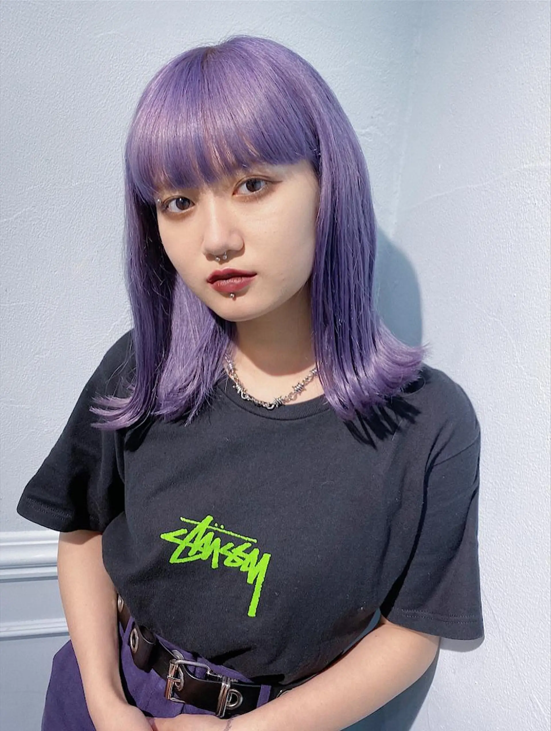 ミディアム カラー ヘアアレンジ 韓国レイヤーカット/ 儚げカラーチナツのヘアスタイル