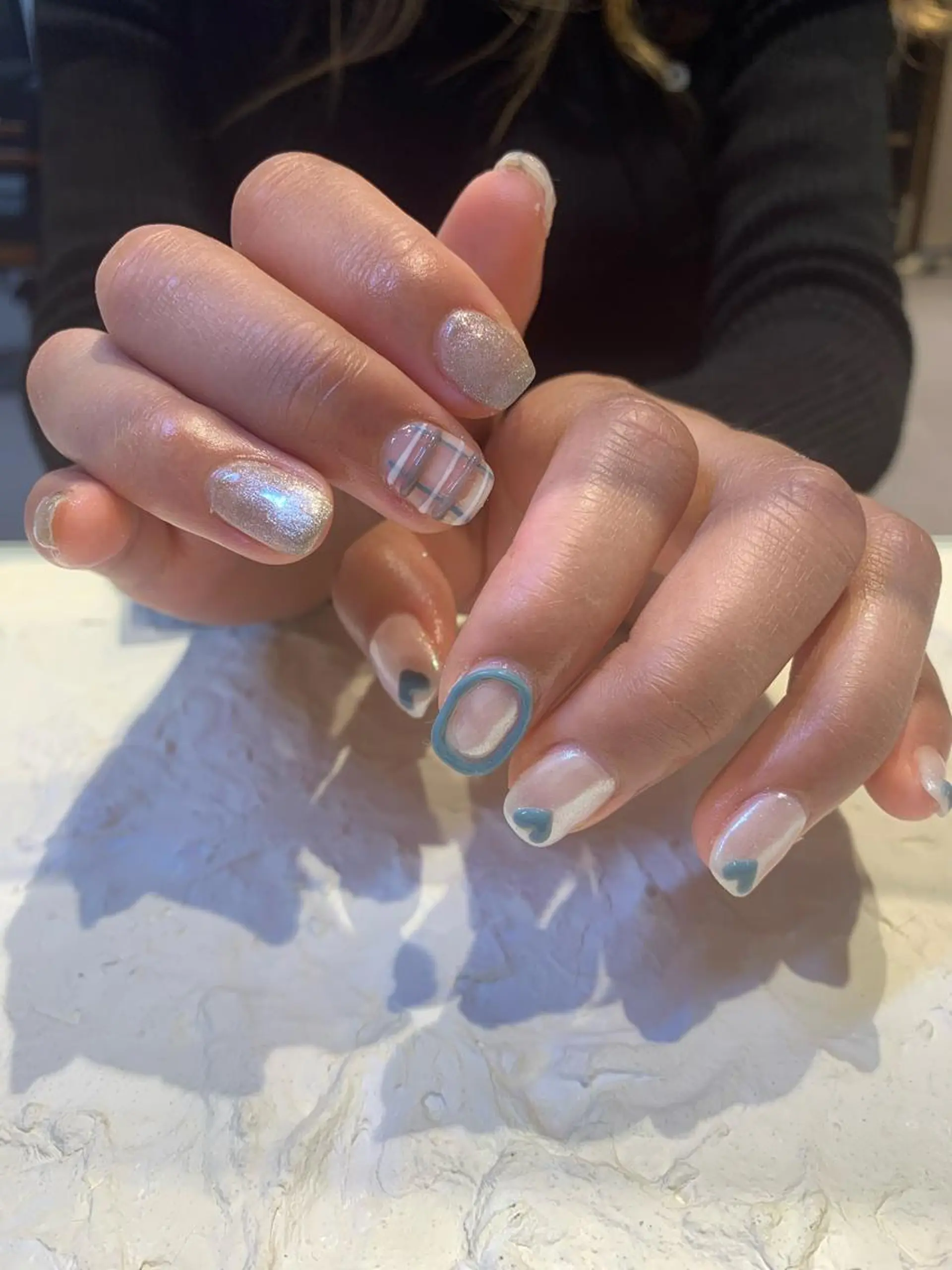 ネイル ハート ぷっくりネイル マキノ ユイのネイルデザイン