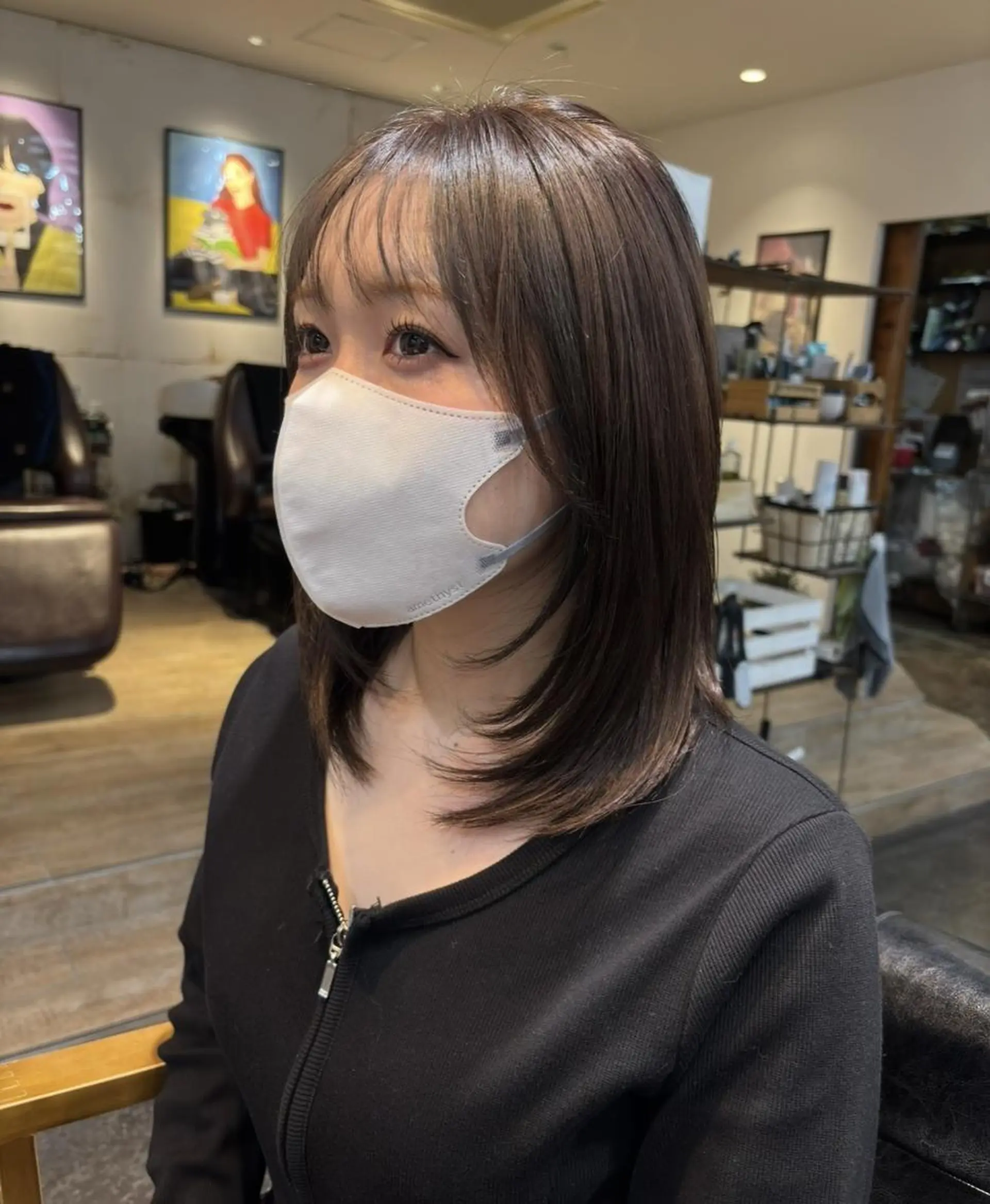 セミロング カット 佐藤彩奈/レディース カットモデル募集中のヘアスタイル