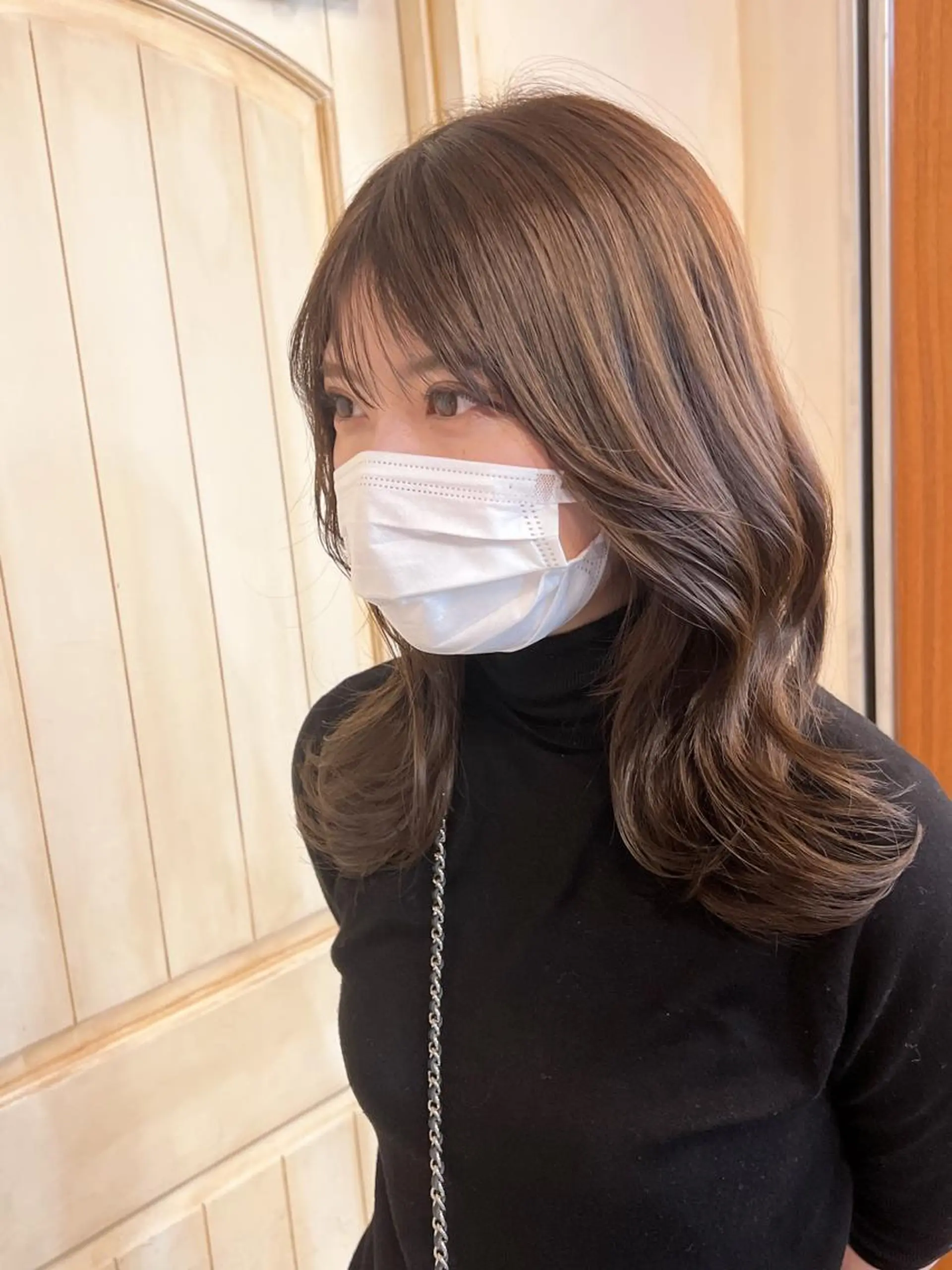 セミロング カラー ベージュカラー ブリーチ ブラウンカラー 透明感カラー ブリーチなしカラー 誰より丁寧なカット/ 小林輝/レイヤーのヘアスタイル