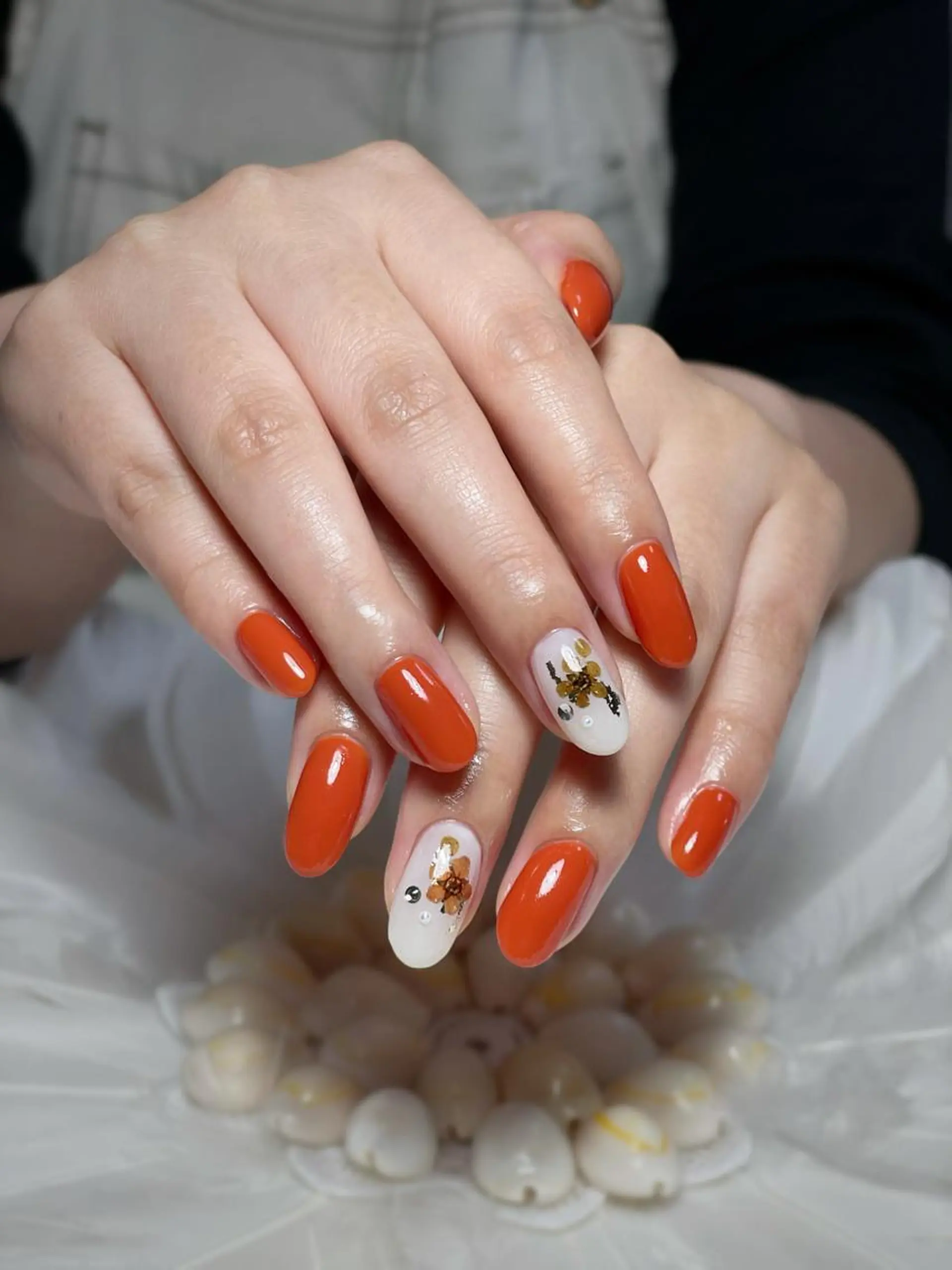 ネイル オレンジ 南野 由希のネイルデザイン