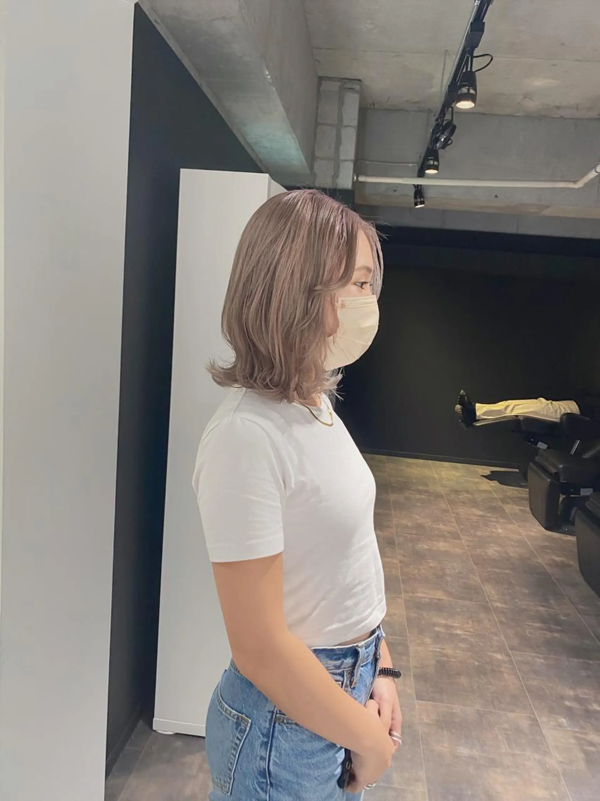 ミディアム カラー ベージュカラー esu 天満のヘアスタイル