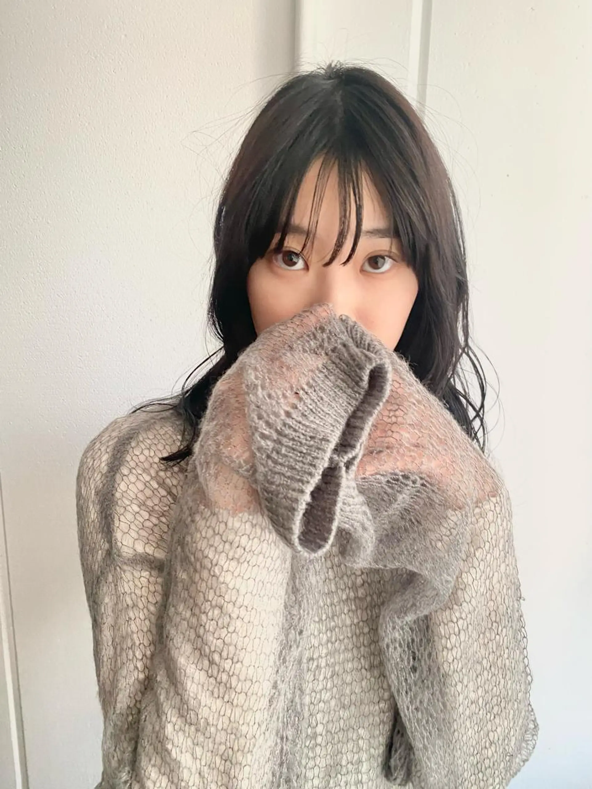 セミロング カラー グレージュ カット ヘアカラー トリートメント MR.GOOD MORNINGフジイのヘアスタイル