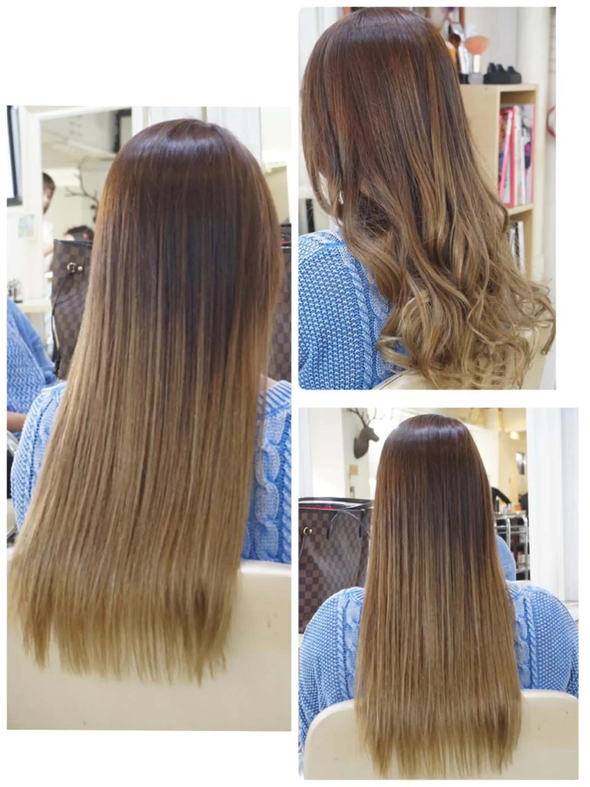 ミディアム セミロング ロング カラー グラデーションカラー 枝毛カット＆髪質改善 満足NO.1岡しゃんのヘアスタイル