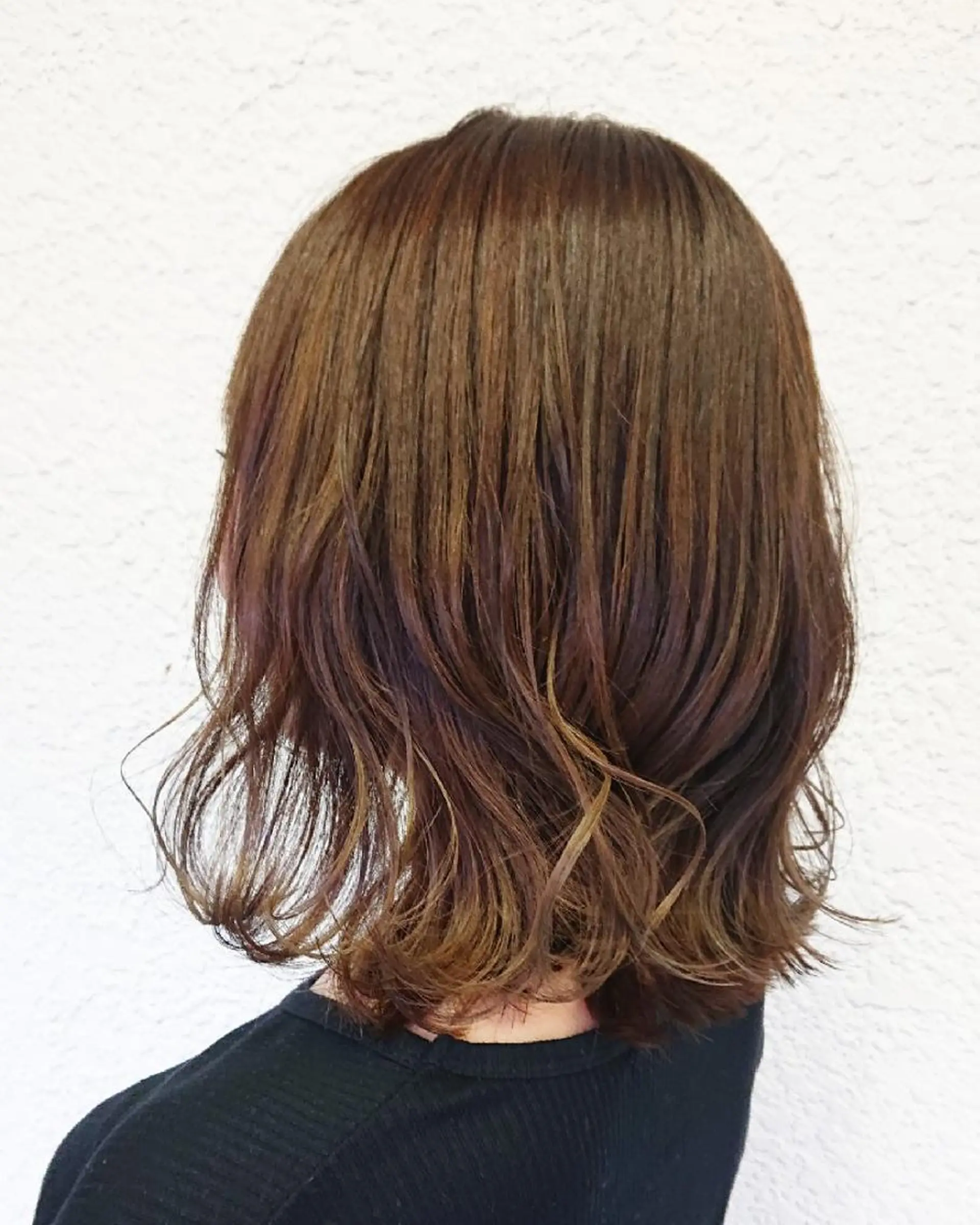 ミディアム カラー バレイヤージュ ベージュカラー ミルクティーベージュ レイヤーカット ACROあべの店所属・艶カラー/インナー /グラデ/大西小百合のヘアスタイル