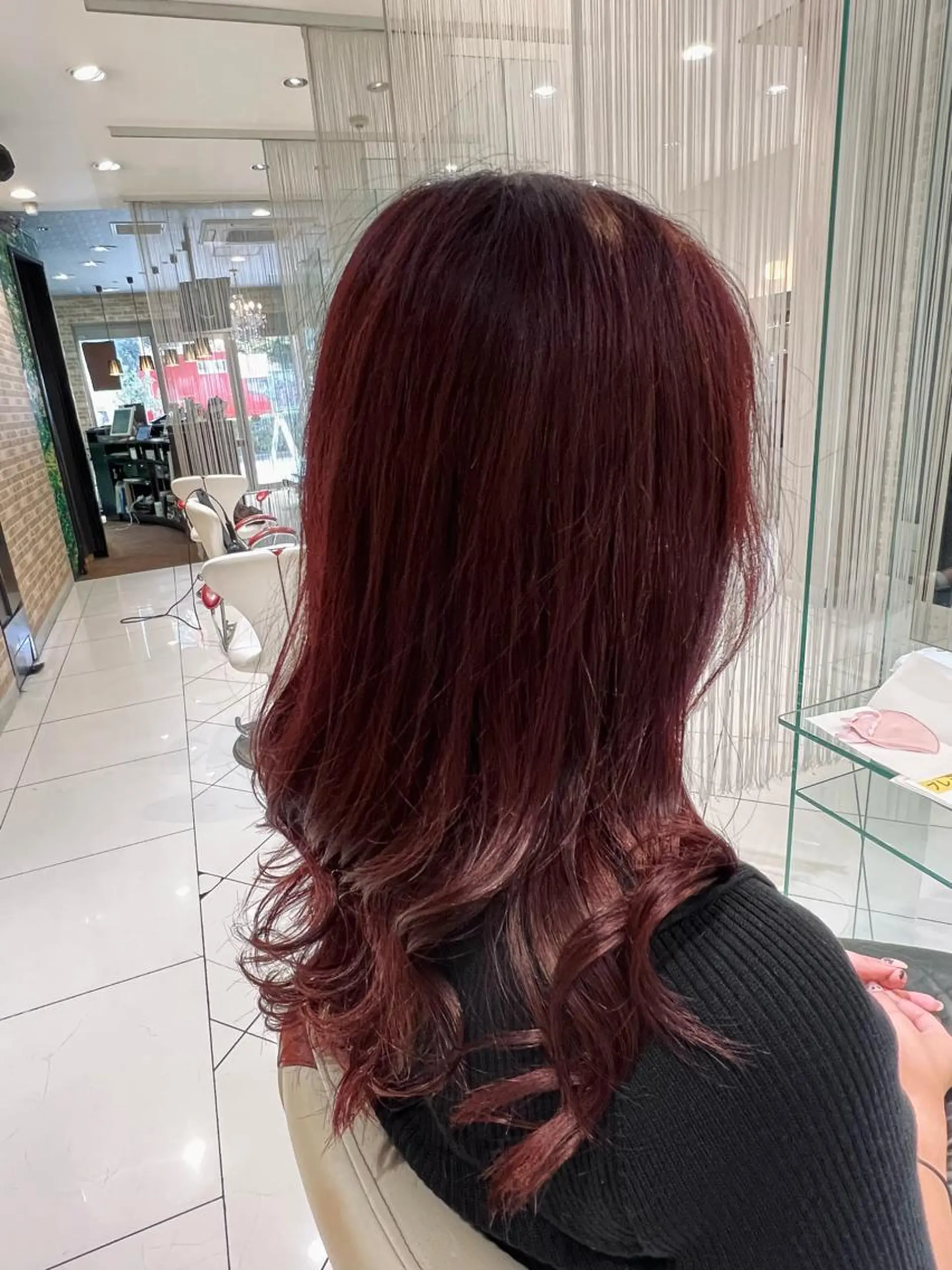 ロング カラー ブリーチ ダブルカラー レッドカラー 髪質改善×ハイトーン ✨倉持のヘアスタイル